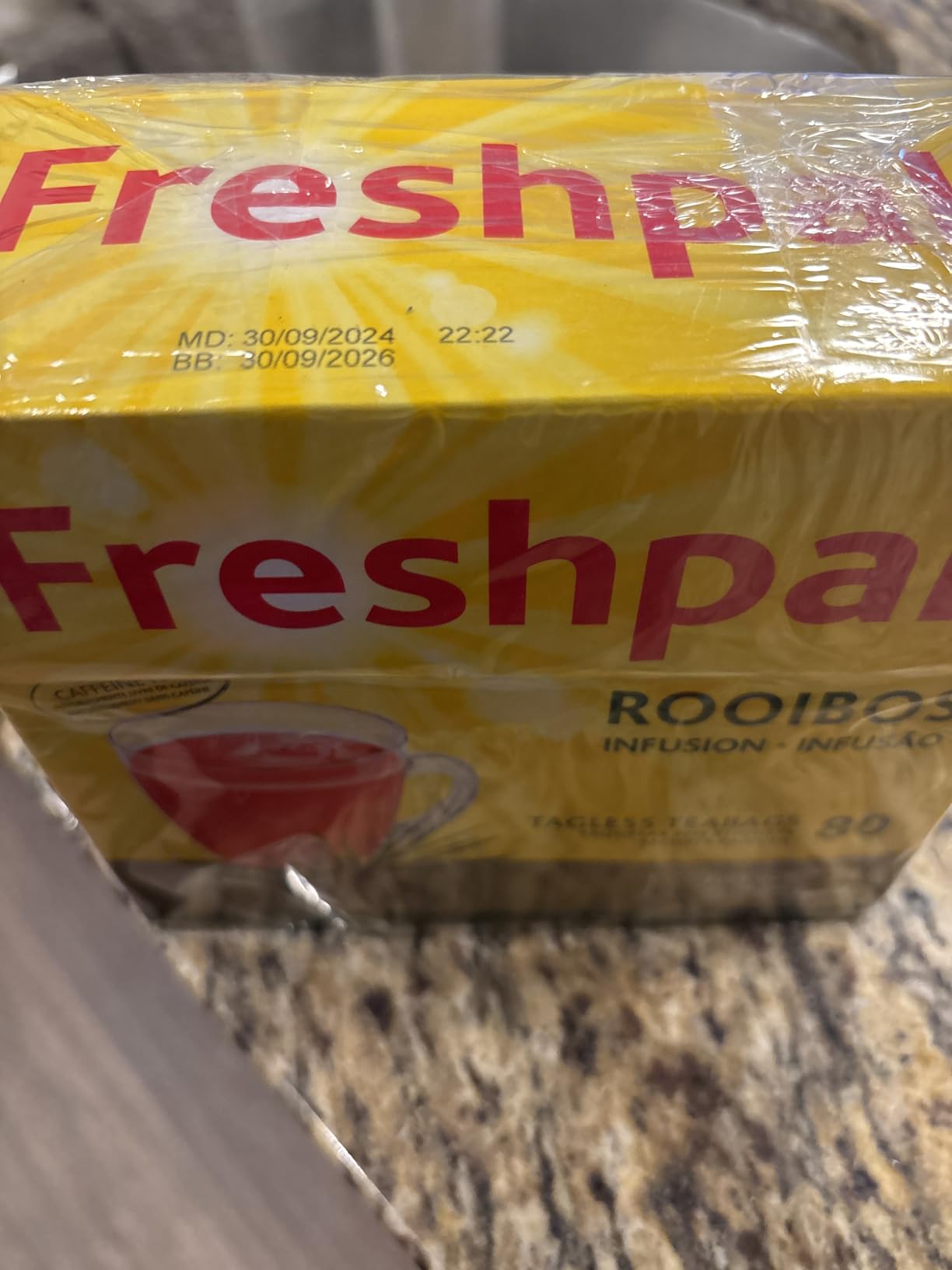 Freshpak Rooibos Tea | 80 Tagless Teabags | Packed at source in South Africa | Natural Premium Rooibos | Naturally Caffeine Free | Keto Friendly | Non GMO customer photo 1