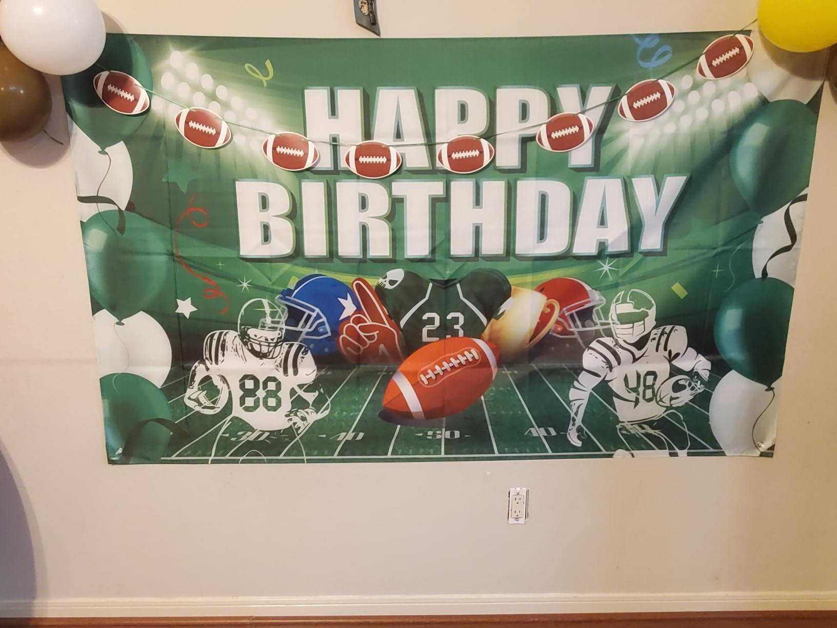 Football Backdrop Banner Birthday Party Decorations Favors Supplies Super Football Bowl Game Sports Fan Photo Booth Props Wall Hanging customer photo 1