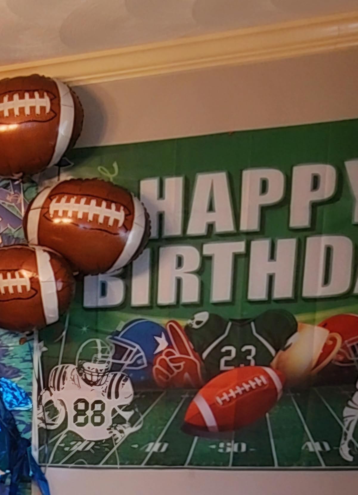 Football Backdrop Banner Birthday Party Decorations Favors Supplies Super Football Bowl Game Sports Fan Photo Booth Props Wall Hanging customer photo 2