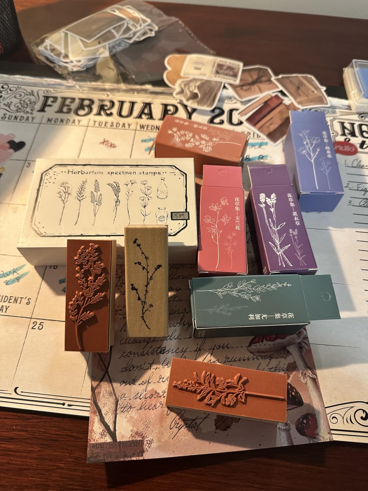 Zonon 16 Pcs Wood Rubber Stamps Set, Vintage Plant and Flower Decorative Wall Stamps for Painting Crafting Cards customer photo 2