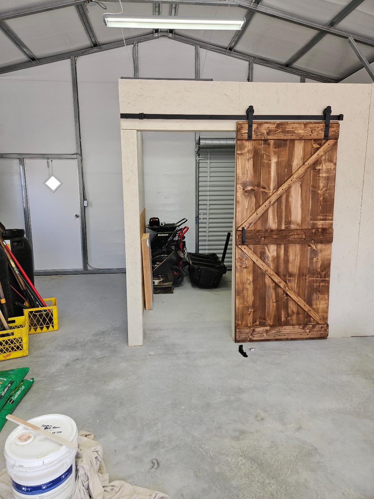 Signstek 6.6FT Sliding Barn Door Hardware Kit, Heavy Duty Whole Set (Includes Adjustable Floor Guide, 2 Handles and Door Hook) -Smoothly and Quietly, Fit 36