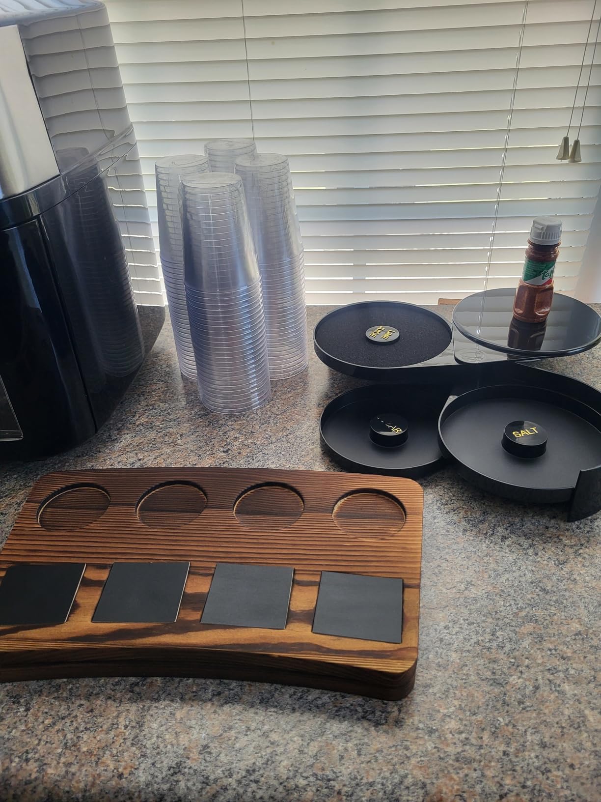 NATGAI 3-Tier Bar Glass Rimmer Bartender Tool | Bar Juice Cocktail Seasoning Box with 3 Swing-Out Trays, Sponge Included customer photo 2