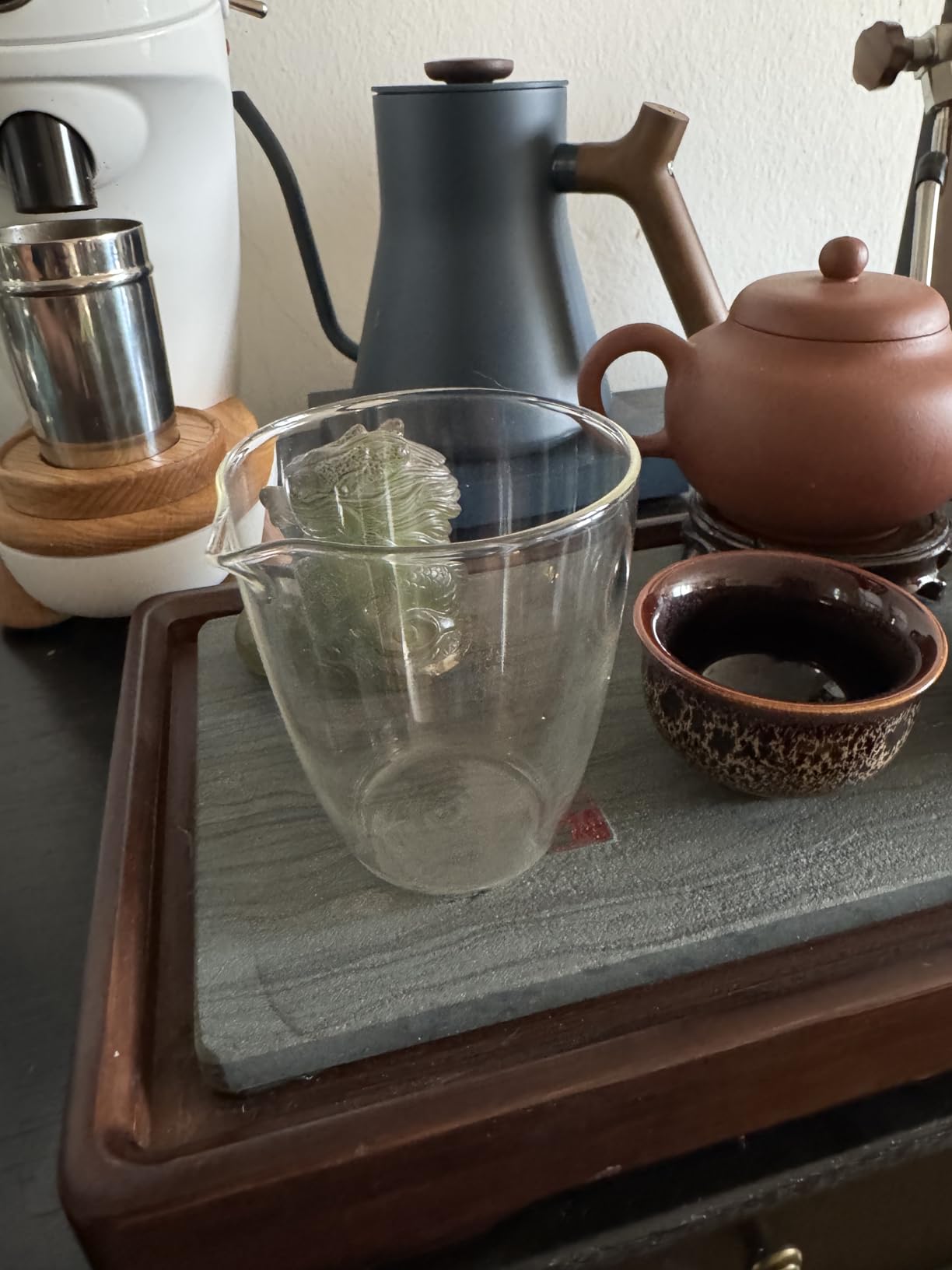 Sizikato Borosilicate Glass Tea Sharing Cup, Kungfu Tea Pitcher. 8 Oz (Clear, 8 oz) customer photo 1