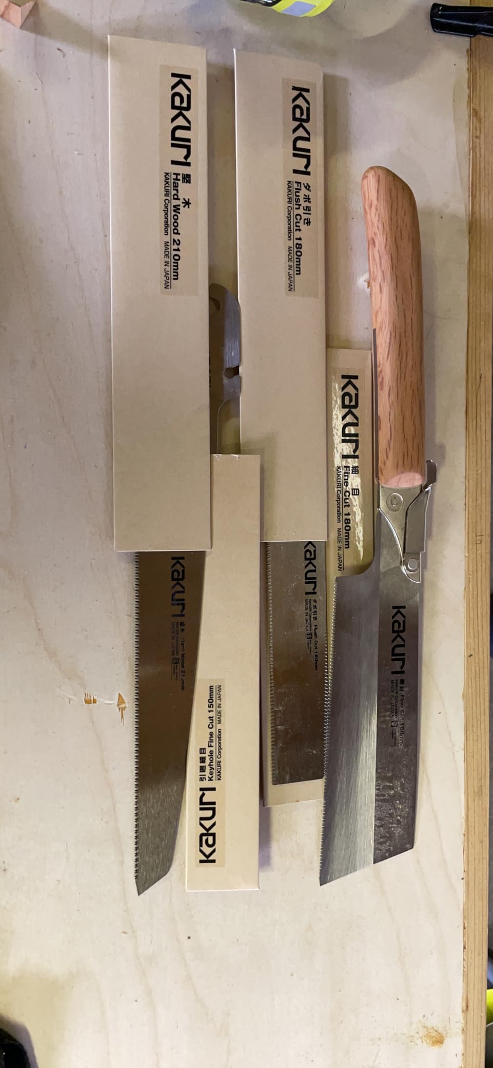 KAKURI Japanese Pull Saw Set for Precision Woodworking - Fine Cut 7