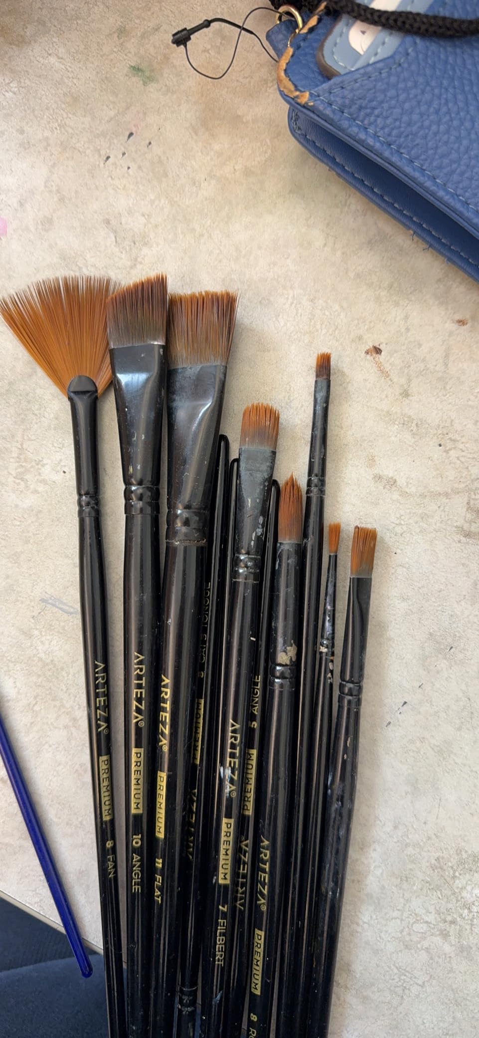 ARTEZA Paint Brushes, Set of 12, Premium Synthetic Brushes with Brass Ferrules & Wooden Handles customer photo 1