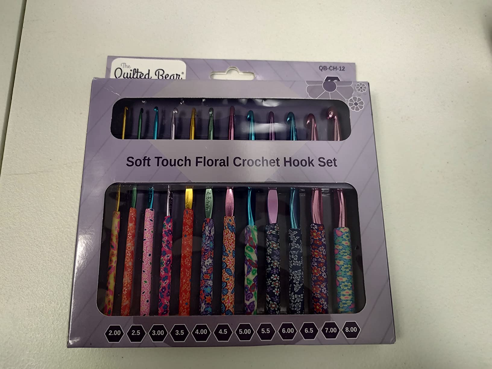 The Quilted Bear Floral Crochet Hook Set - 12 Ergonomic Soft Grip Crochet Hooks Set with Light Polymer Clay Handle for Comfortable Crocheting & Knitting (2mm-8mm) customer photo 1