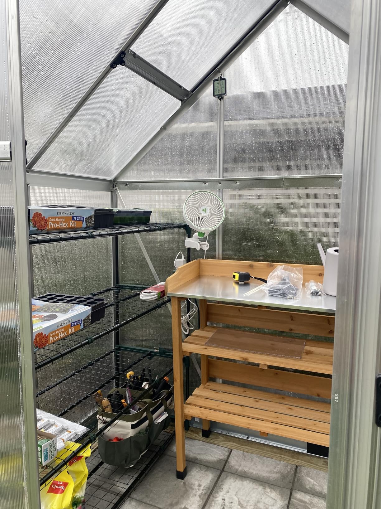 EAGLE PEAK Greenhouse Shelving Staging Double 4 Tier, Outdoor/Indoor Plant Shelves, 35