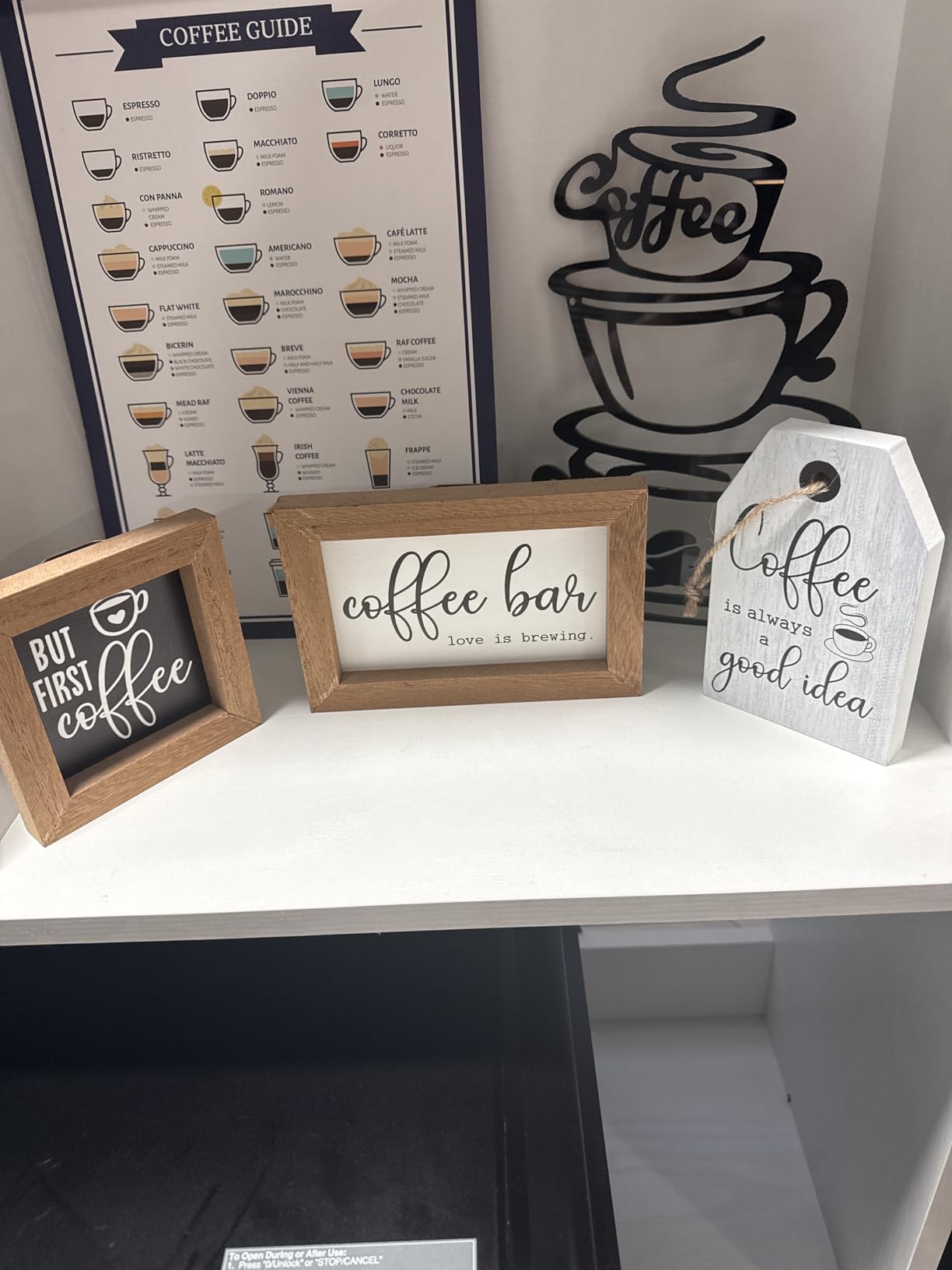 3 Pieces Coffee Bar Decor Sign - But First Coffee Wood Sign Mini Farmhouse Set customer photo 1