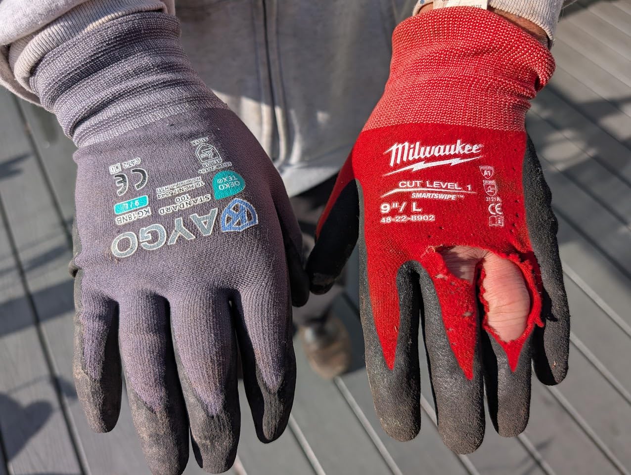 Safety Work Gloves MicroFoam Nitrile Coated-12 Pairs, KAYGO KG18NB, Seamless Knit Nylon Glove with Black Micro-Foam Nitrile Grip, Ideal for General Purpose, Automotive, Home Improvement, Blue customer photo 1