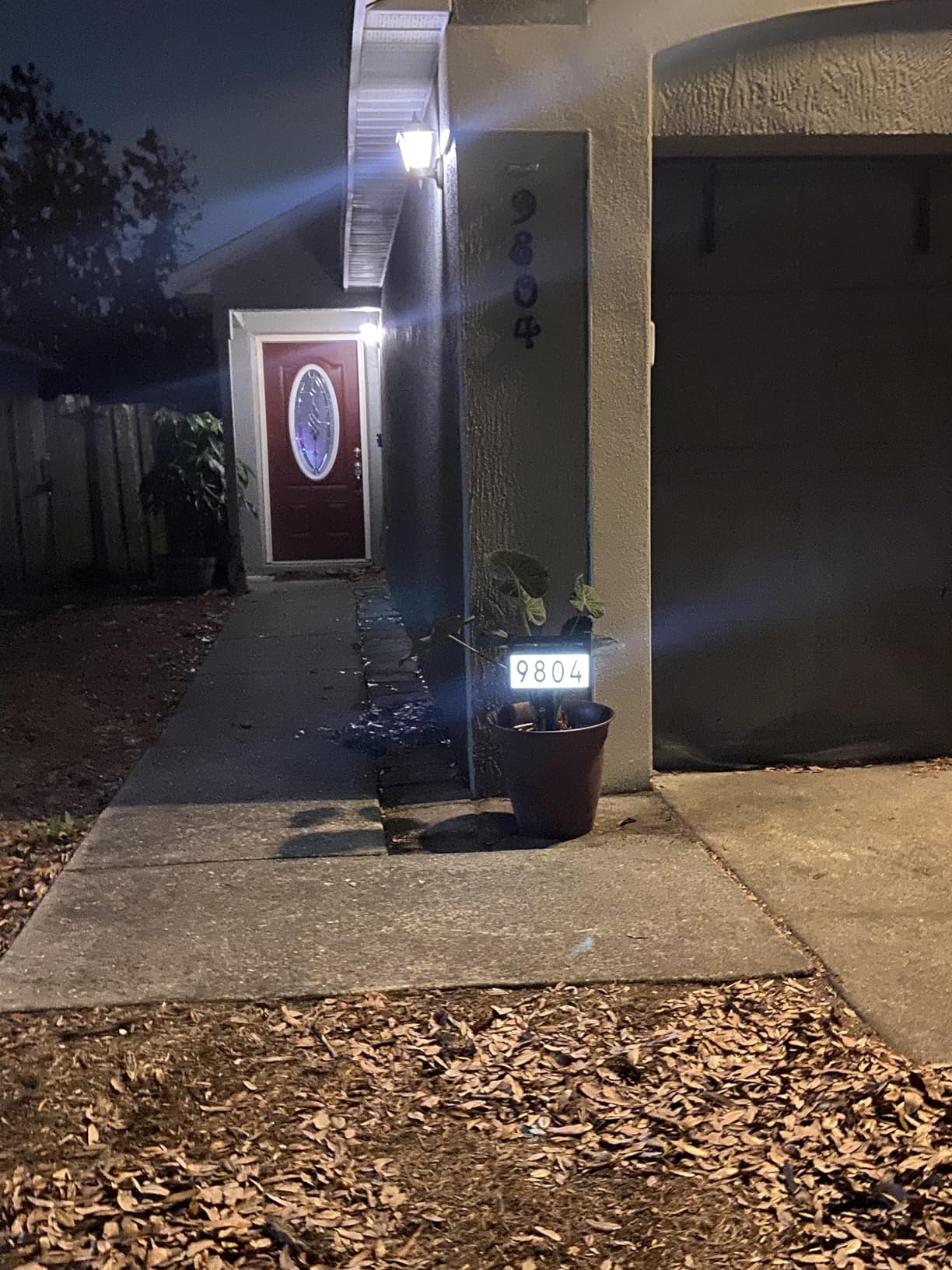 MAXvolador Solar Address Sign Lighted House Numbers Waterproof, Solar Powered LED Illuminated Address Plaques with Stakes, 3-Color in 1 Address Number customer photo 2