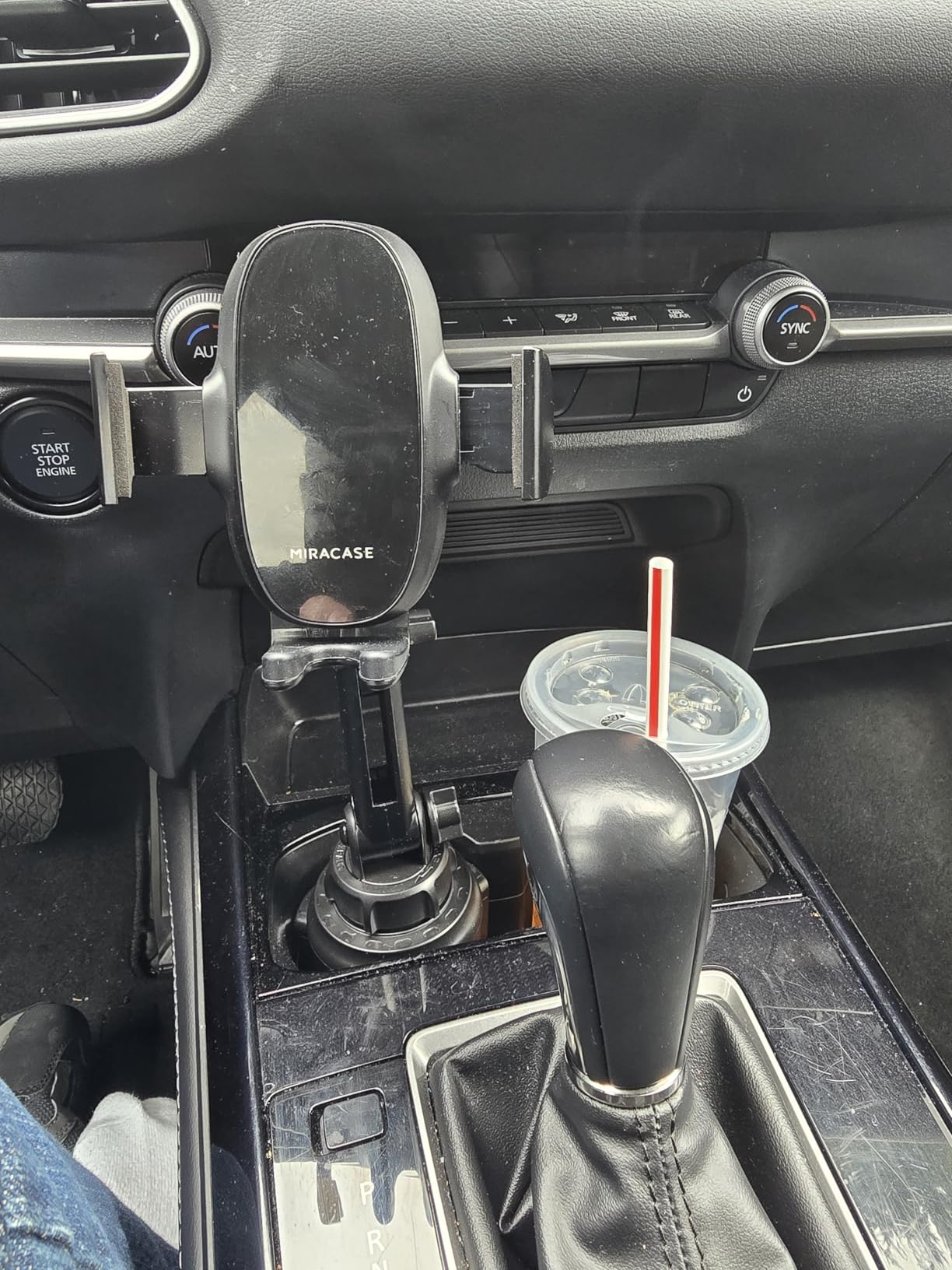 Miracase [Upgraded Version] Cup Phone Holder for Car, Universal Adjustable Long Neck Car Phone Mount Cradle Friendly Compatible with iPhone Samsung Google and All 4.0-7.0 inches Smartphones customer photo 2
