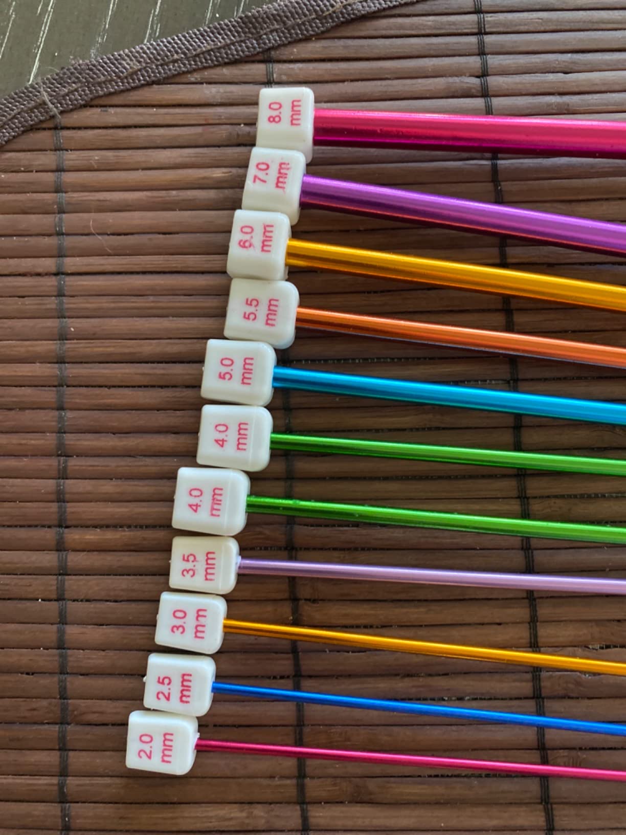 23 Pieces Tunisian Crochet Hooks Kit Including 12pcs 3-10 mm Bamboo Knitting Needle with Bead Carbonized Bamboo Needle + 11pcs 2-8 mm Multi Color Tunisian Afghan Aluminum Crochet Hooks customer photo 2