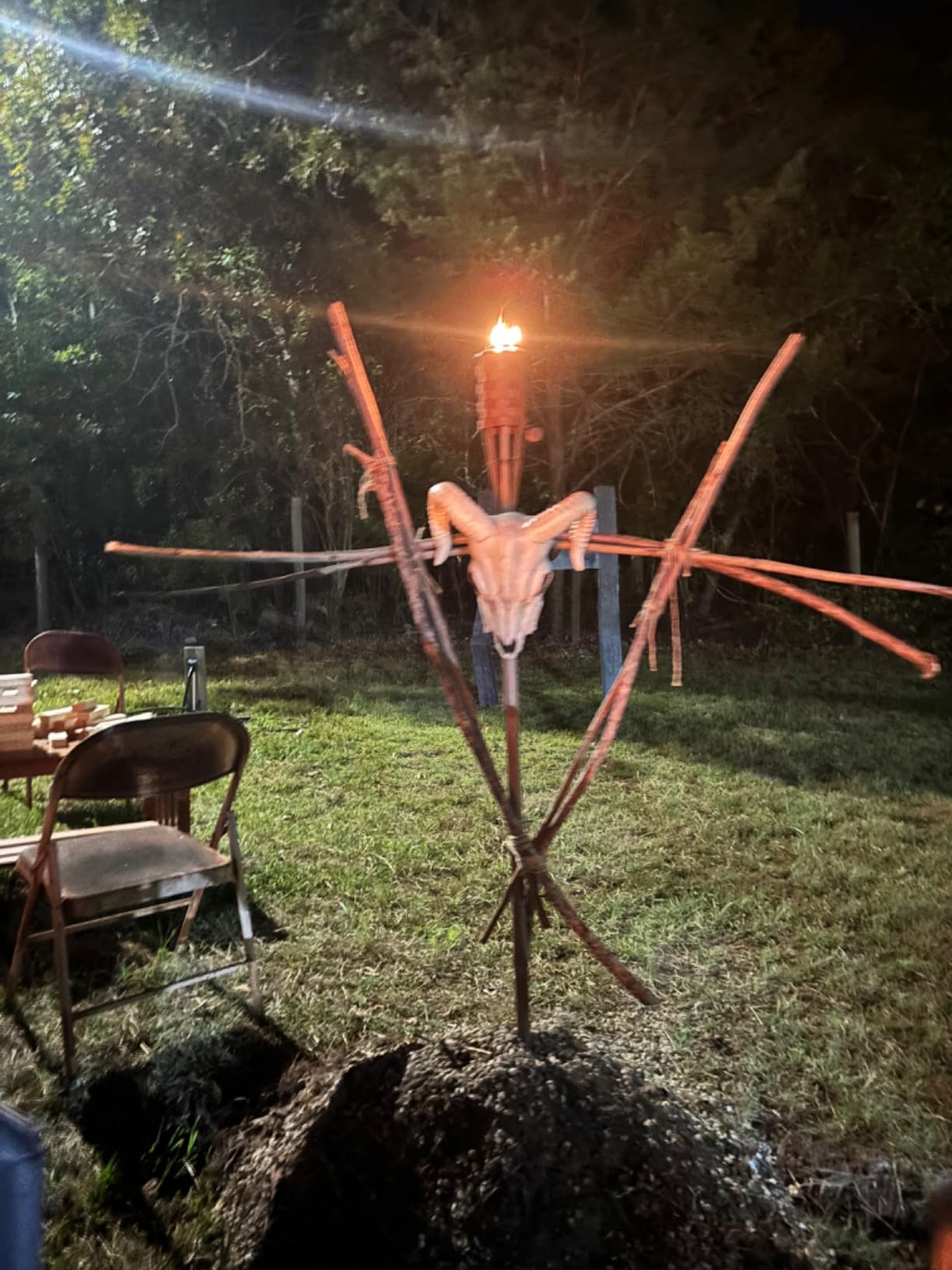 ONETHATCH Citronella Torches (Brown Color, 4pack); Bamboo Torch, Perfect for Outdoor Lighting, Luau, Summer Parties, and Garden Decor; Wide-Mouth Metal Canister, Stands 60