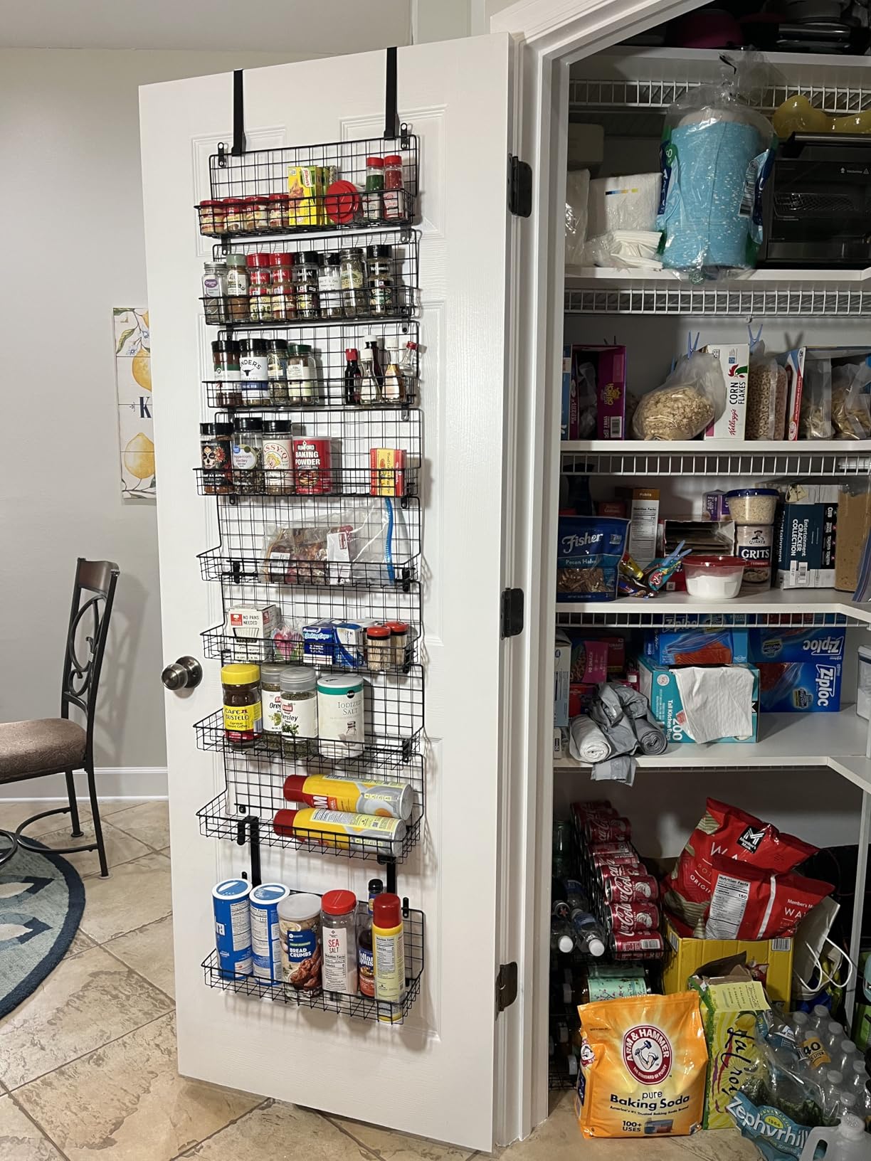 JKsmart 6-Tier Spice Rack Organizer with Door Hook, Wall Mounted & Over the Door Spice Racks for Kitchen Pantry Door Cabinet, Two Size, Large Capacity, Black customer photo 1