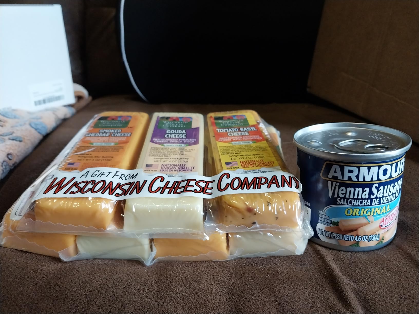 Wisconsin Cheese Company - 100% Wisconsin Specialty Cheese Block Sampler Gift Pack (7 Blocks) - Cheddar, Pepper Jack, Swiss, Gouda, Salami, Smoked Cheddar & Tomato Basil customer photo 1