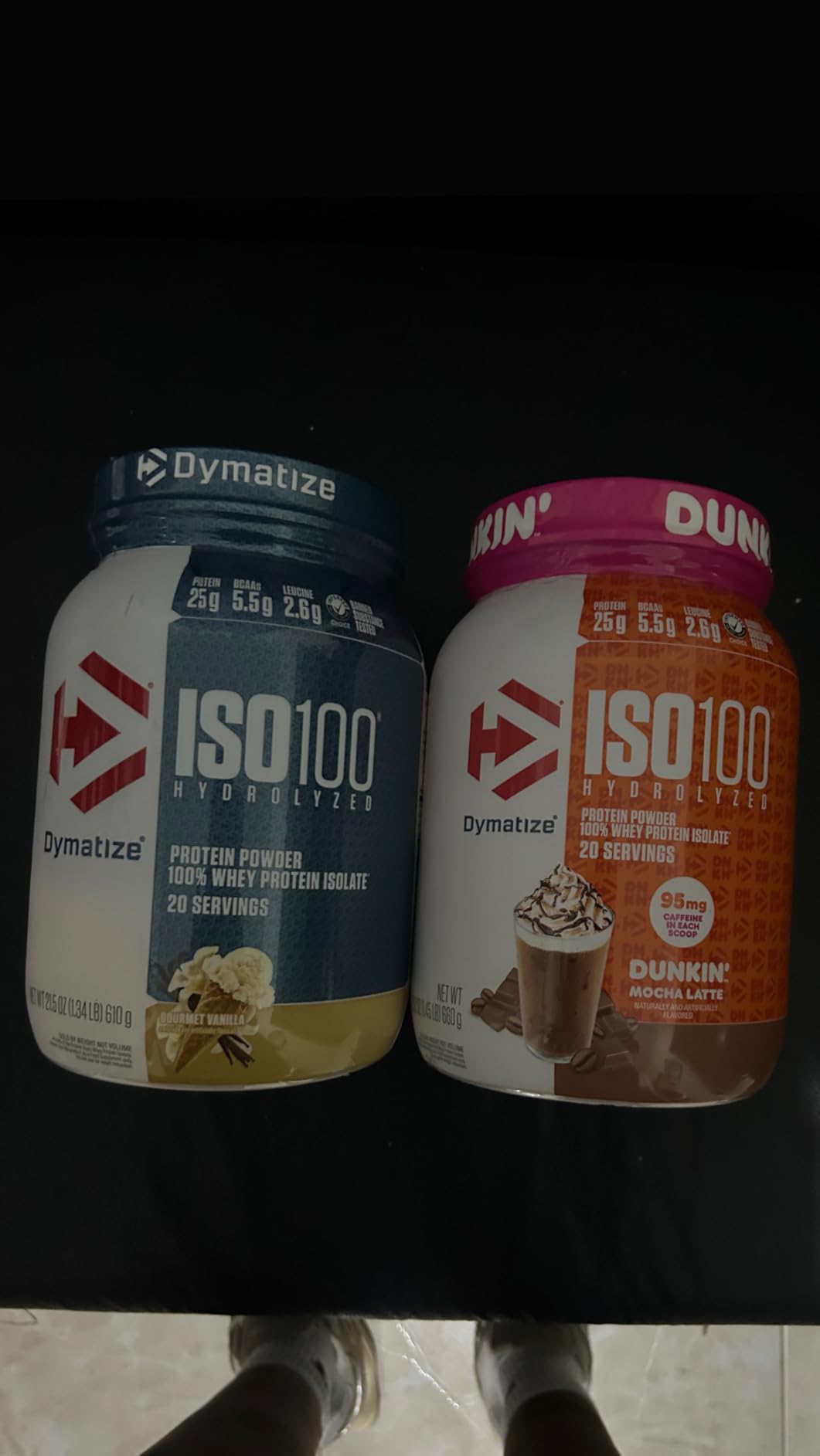 Dymatize x Dunkin' Cappuccino ISO100 Whey Protein Powder, 95mg Caffeine, 25g of Protein, 5.5g BCAAs, 120 Cal., Gluten Free, 1g Fat, 1g Sugar, 2g Carb (20 Servings) customer photo 2