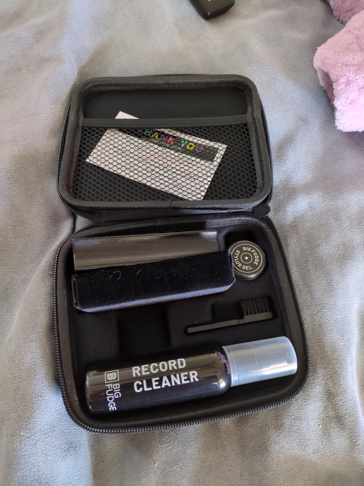 BIG FUDGE Professional Series Vinyl Record Cleaner Kit - Vinyl Record Cleaning Kit Includes Vinyl Record Brush Cleaning Fluid, Stylus Gel, Brush for Velvet, Padded Storage Case customer photo 2