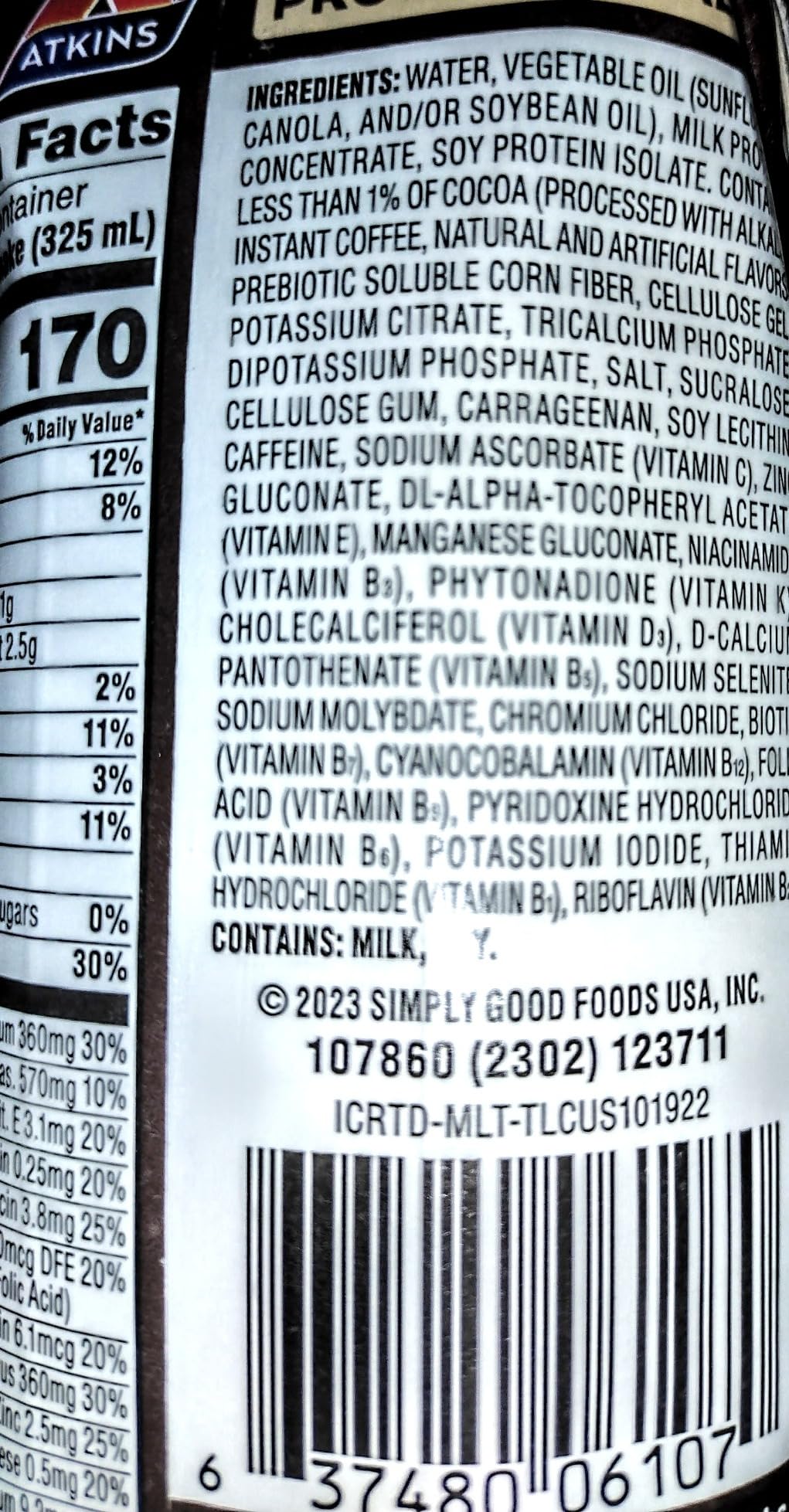 Atkins Mocha Latte Iced Coffee Flavored Protein Shake, High Protein, Low Glycemic, Low Carb and Low Sugar Shakes, Keto-Friendly, 12 Pack customer photo 2
