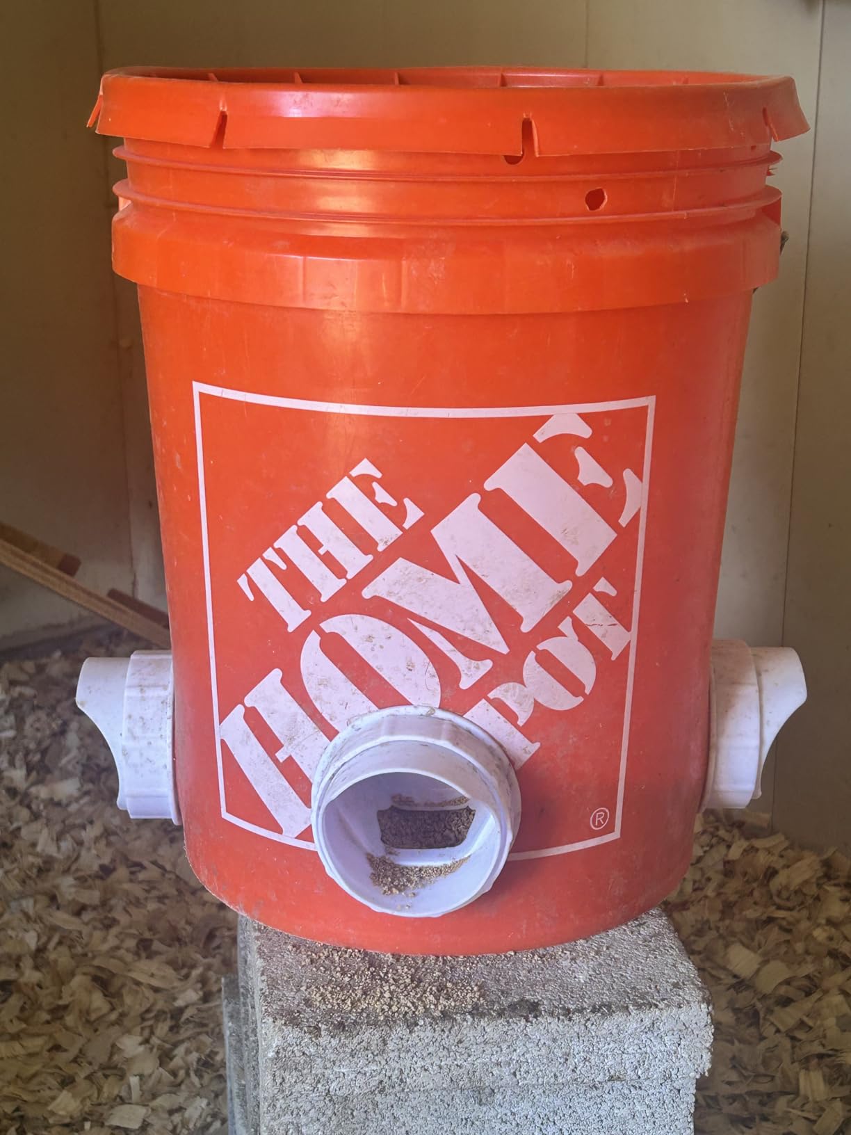 DIY Chicken Feeder Rain Proof Poultry Feeder Port Gravity Feed Kit for Buckets, Barrels, Bins, Troughs customer photo 1