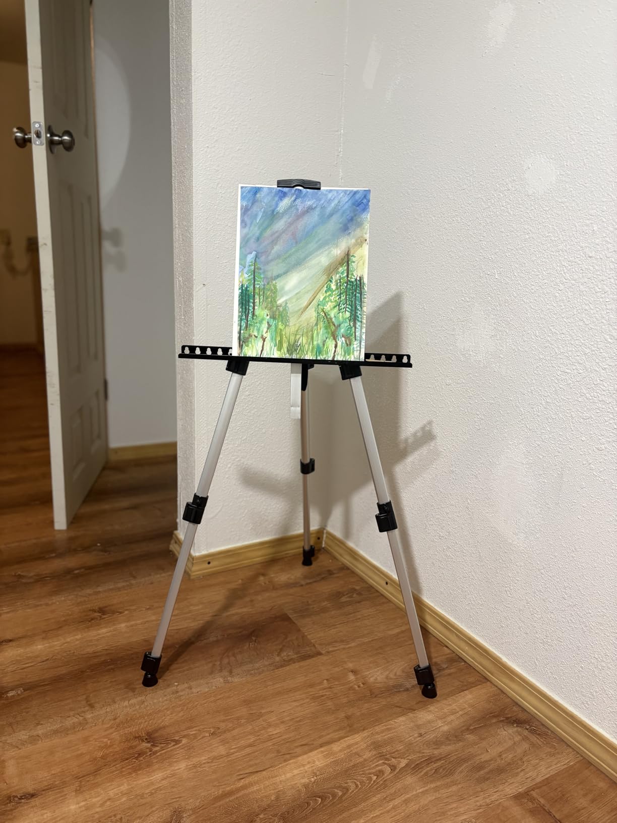 Art Easel Stand for Painting and Display - RRFTOK 17 to 66 Inch Adjustable Aluminum Tripod Easel with Carry Bag customer photo 2