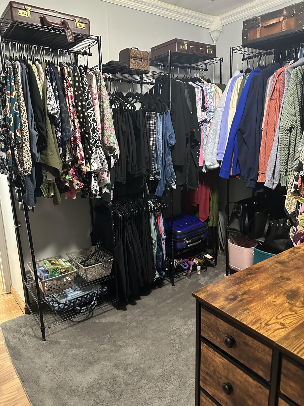 VIPEK V5 Heavy Duty Clothes Rack, Portable Closet Wardrobe with 4 Hanging Rods & 8 Shelves, Freestanding Adjustable Garment Rack for Bedroom, Walk-in Closet, 890 lbs Capacity, Black customer photo 2