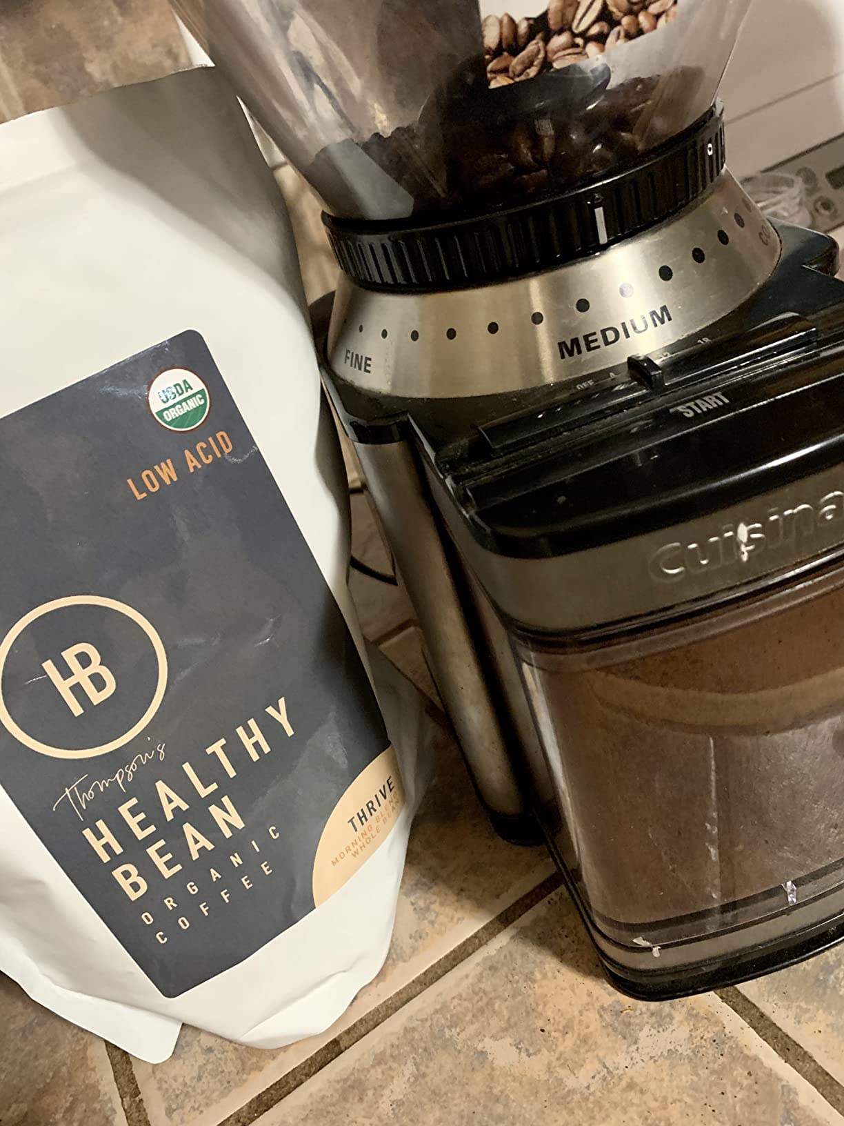 Healthy Bean Coffee Thrive Morning Blend - Whole Bean Low Acid Coffee for Sensitive Stomach, Smooth and Rich Flavor - USDA Organic, Medium Roast Coffee Beans, 11oz customer photo 2