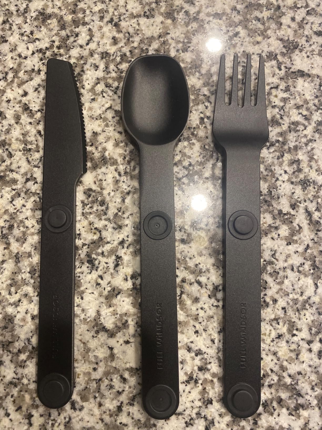 FULL WINDSOR Magware Camping Set - Travel Utensils for Outdoor Dining, Backpacking & Camping Essentials - Knife, Fork & Spoon with Pouch - Magnetic Silverware Lunchbox Utensils Cutlery - Black (3 PCS) customer photo 2