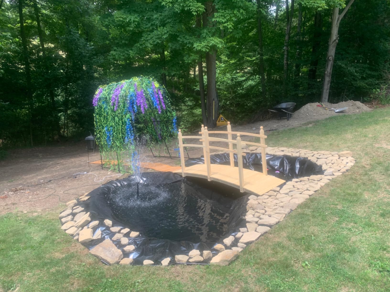 Water Garden Fountain KOI Pond KIT Liner & 620 GPH Pump 13 x 15 + Lilies customer photo 2