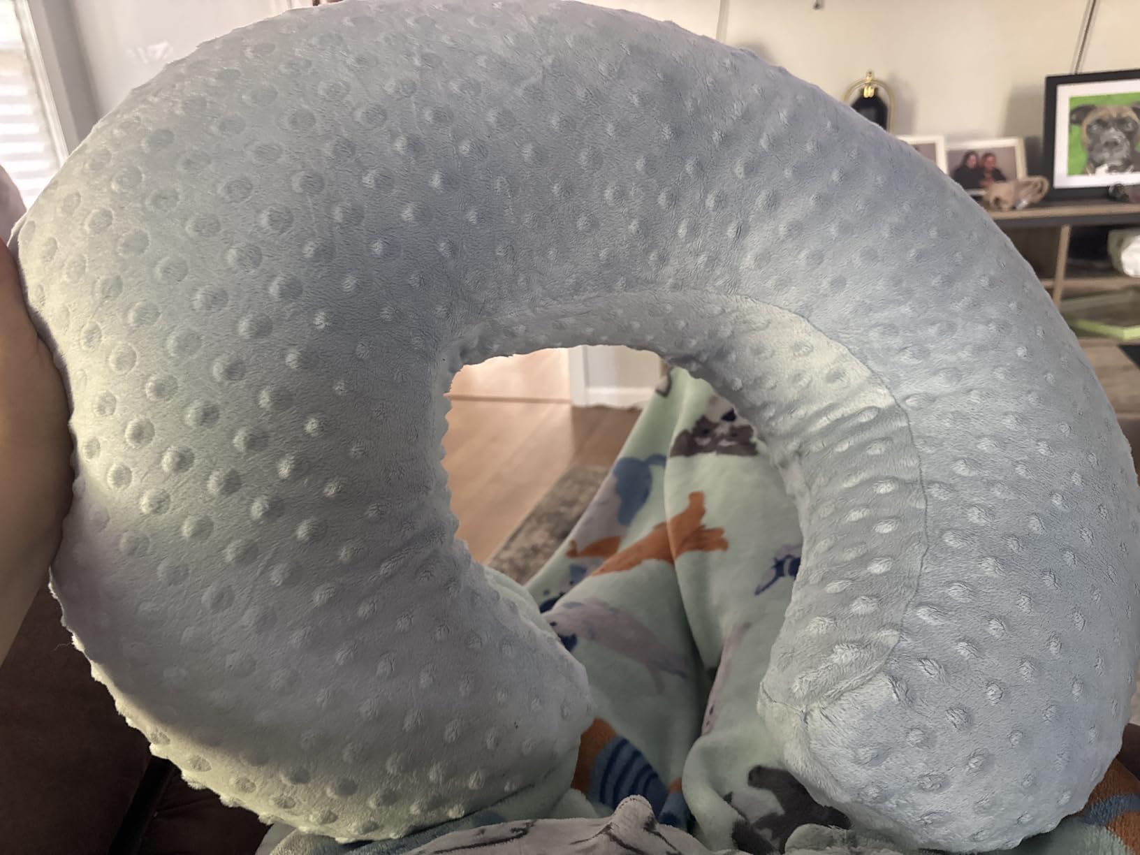 Nursing Pillow and Positioner, Breastfeeding, Bottle Feeding, Baby Sitting Support with Removable Ultra Soft Cover, Tummy Time Support for Baby Boys and Girls (Beige) customer photo 2