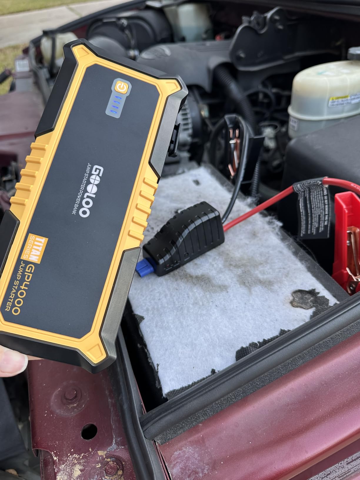 GOOLOO GP4000 Jump Starter 4000A Peak Car Starter (All Gas, up to 10.0L Diesel Engine) SuperSafe 12V Lithium Jump Box with USB Quick Charge and Type C Port customer photo 1