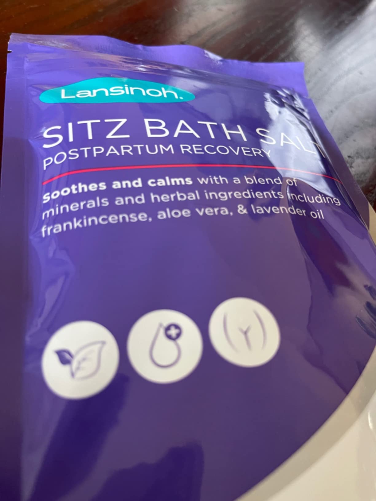Lansinoh Sitz Bath Salts, Postpartum Essentials, and Hemorrhoid Treatment, Epsom Salt Bath Soak with Lavender Oil, Frankincense and Aloe Vera, 10 Ounce customer photo 1