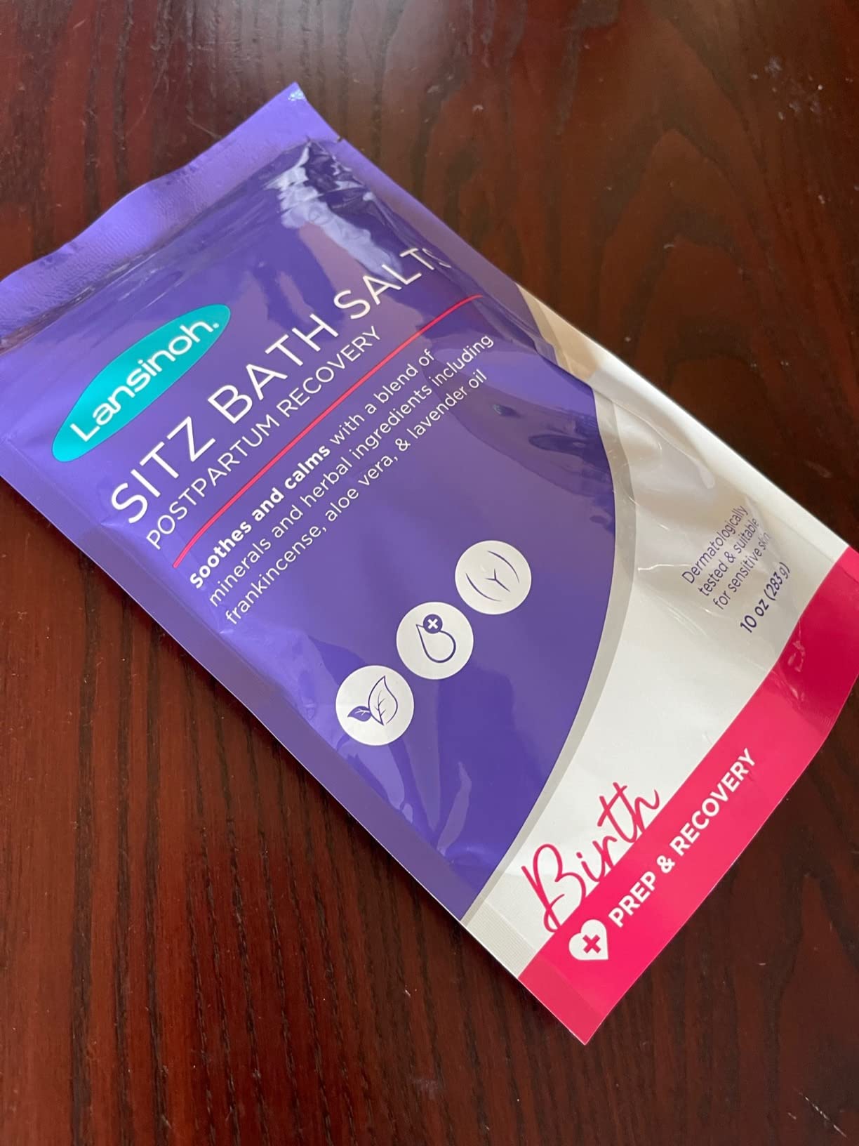 Lansinoh Sitz Bath Salts, Postpartum Essentials, and Hemorrhoid Treatment, Epsom Salt Bath Soak with Lavender Oil, Frankincense and Aloe Vera, 10 Ounce customer photo 2