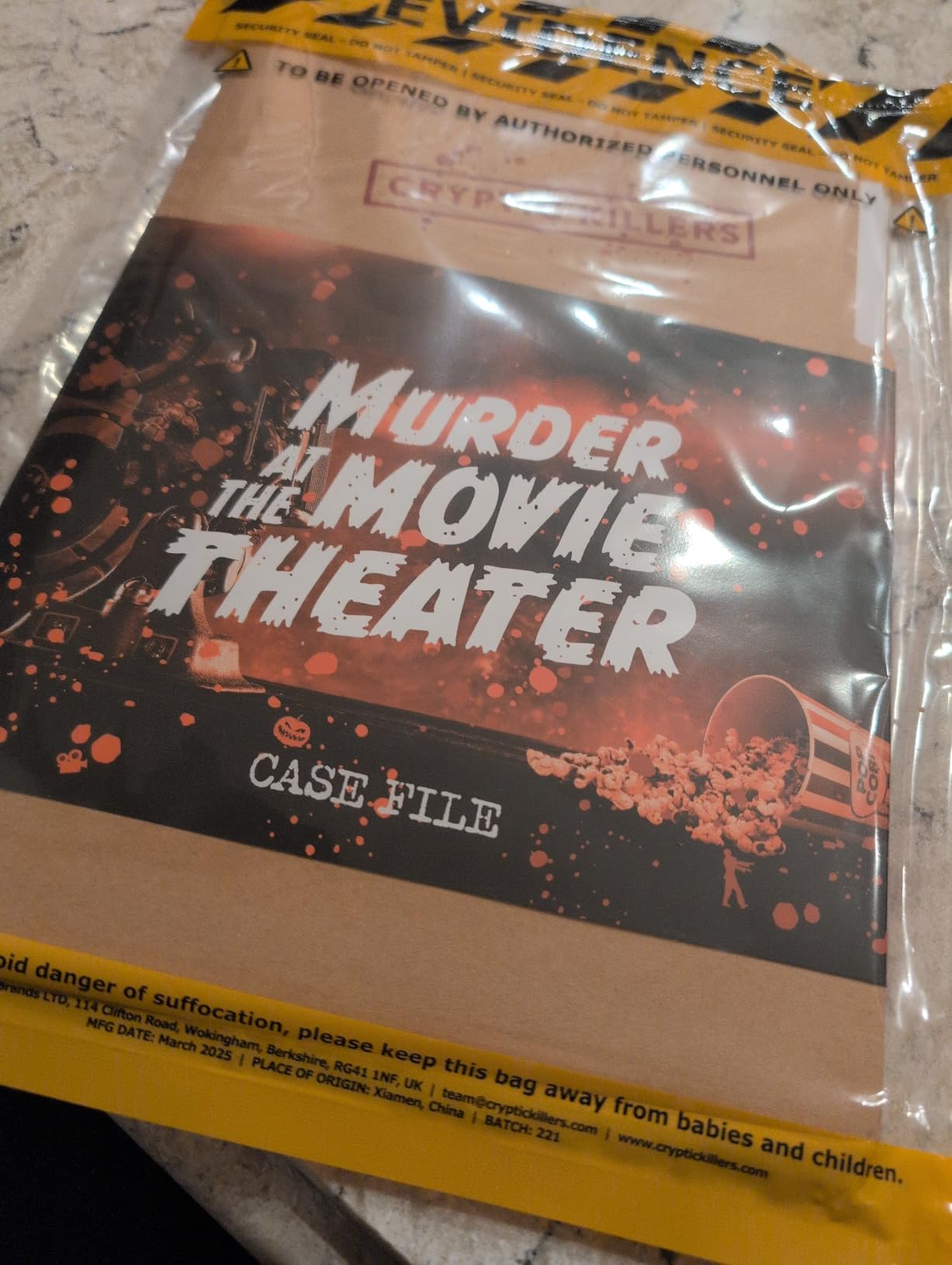 Cryptic Killers Unsolved Murder Mystery Game - Cold Case File Investigation - Murder at The Movie Theater customer photo 2
