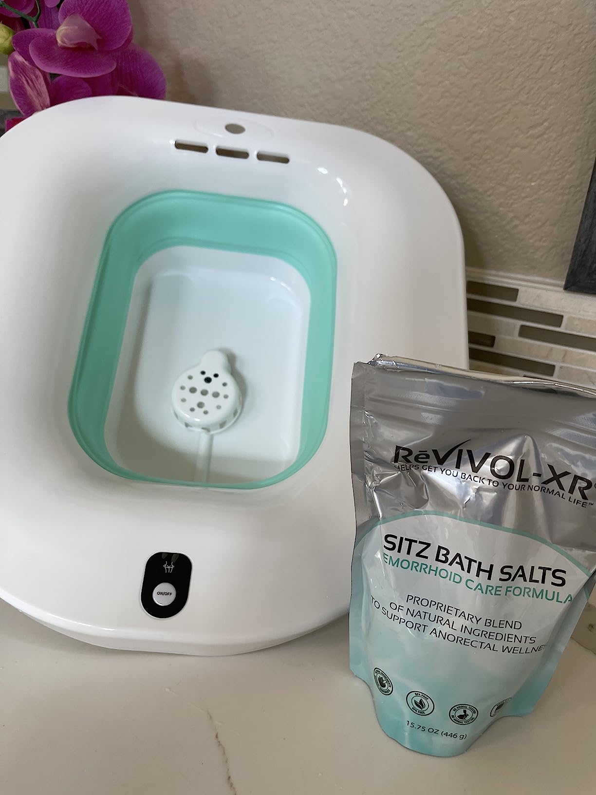 Sitz Bath for Hemorrhoids Soothing 20-in-1 Salts Mix + E Oils, 15 Soaks Concentrate for Toilet Seat Basin - Comfort Relief, Made in USA with Premium Natural Ingredients Including Aloe & Epsom Salts customer photo 2