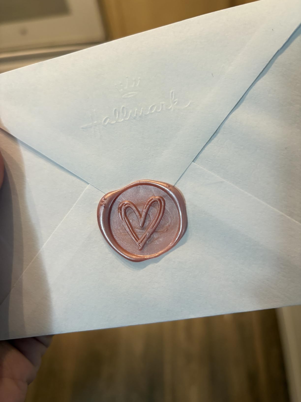 Heart Wax Seal Stamp, Yoption Vintage Brass Head Wooden Handle Sealing Stamp for Wedding Invitations customer photo 1