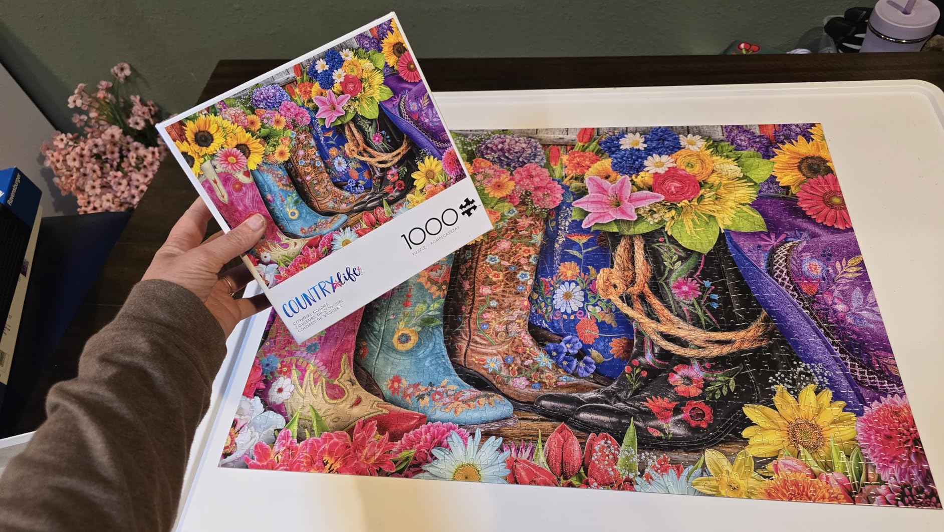 Buffalo Games - Cowgirl Colors - Lars Stewart - 1000 Piece Jigsaw Puzzle for Adults, Vibrant Floral Western Art, Challenging Puzzle for Game Nights customer photo 2