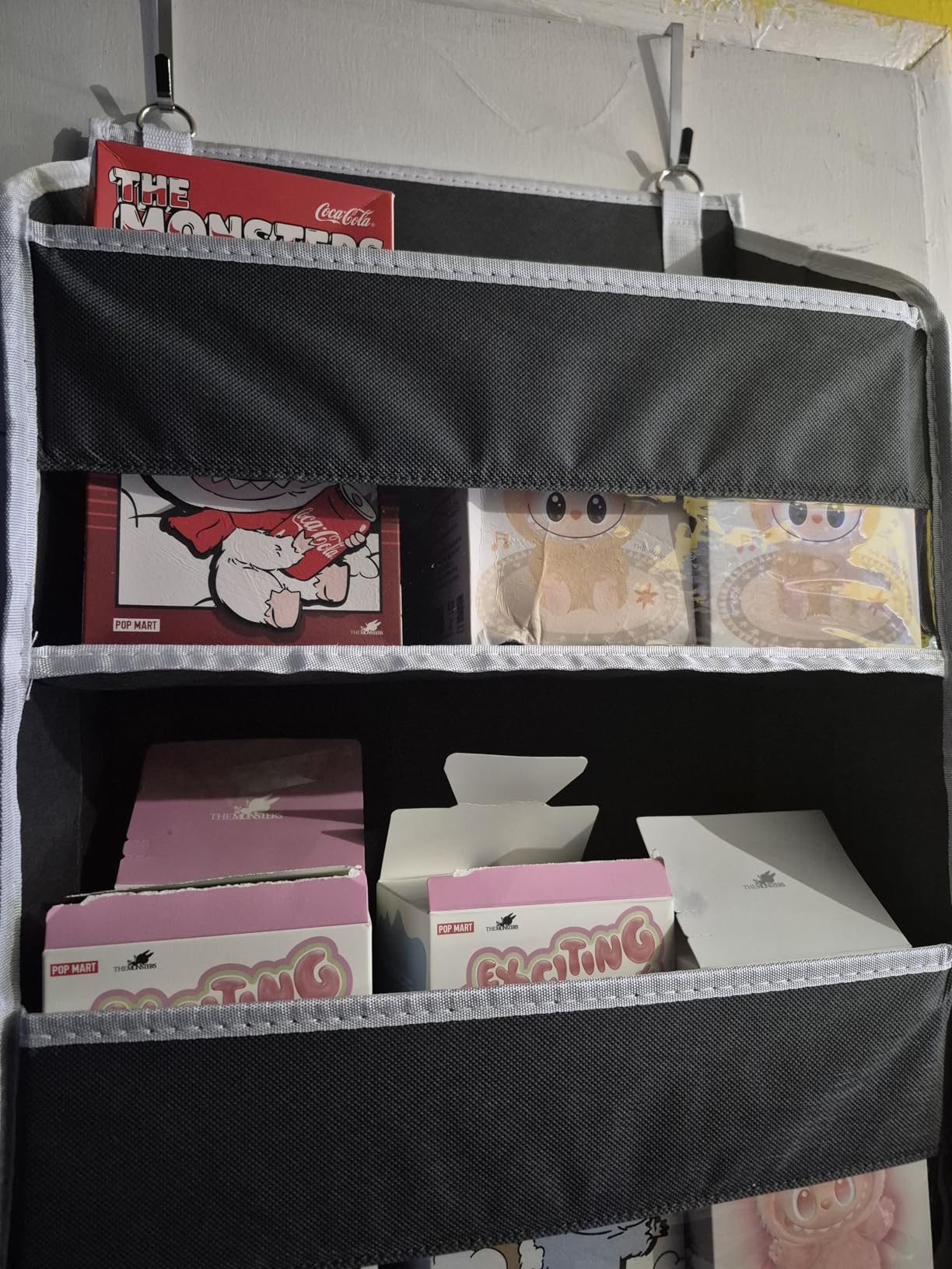 ULG 1 Pack Over Door Organizer with 5 Large and 10 Mesh Side Pockets, 44 lbs Weight Capacity Hanging Storage with Clear Window Kids Toys, Shoes, Diapers, Dark Grey, 5 Layers customer photo 1