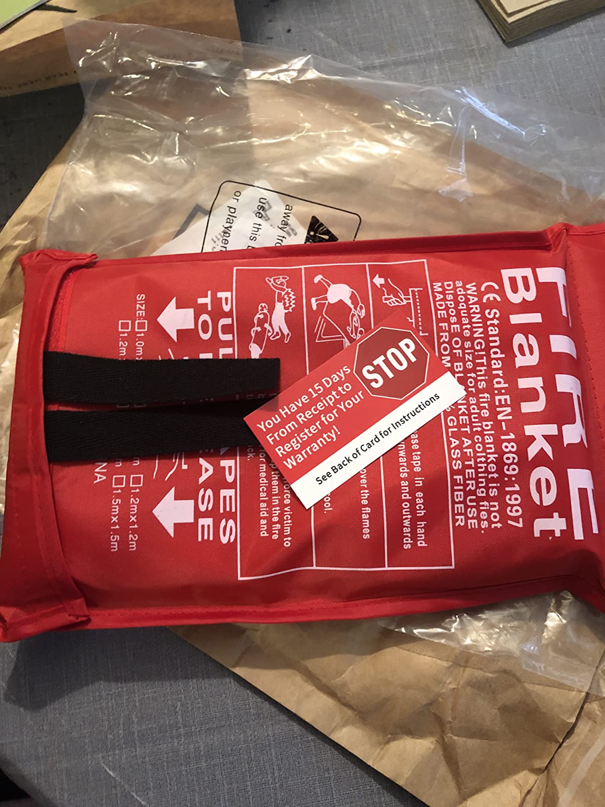 Parcil Safety SB-500 Large Silicone Coated Emergency Fire Blanket (60 in. x 60 in.) Emergency Kit Fire Extinguisher for Home & Kitchen, Woven Fiberglass Household Essentials, Chemical Free, No Mess customer photo 2