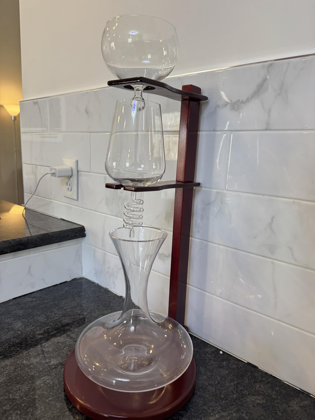 Wine Tower Decanting & Aerator Set by The Wine Savant - Unique Wine Decanter - 3 Aerating Parts - Upper, Middle & Lower Aerators - Whisky & Wines Carafe customer photo 1