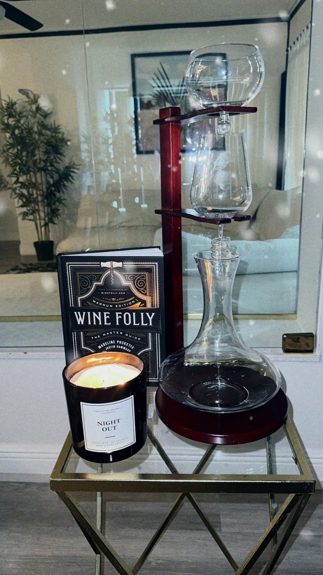 Wine Tower Decanting & Aerator Set by The Wine Savant - Unique Wine Decanter - 3 Aerating Parts - Upper, Middle & Lower Aerators - Whisky & Wines Carafe customer photo 2