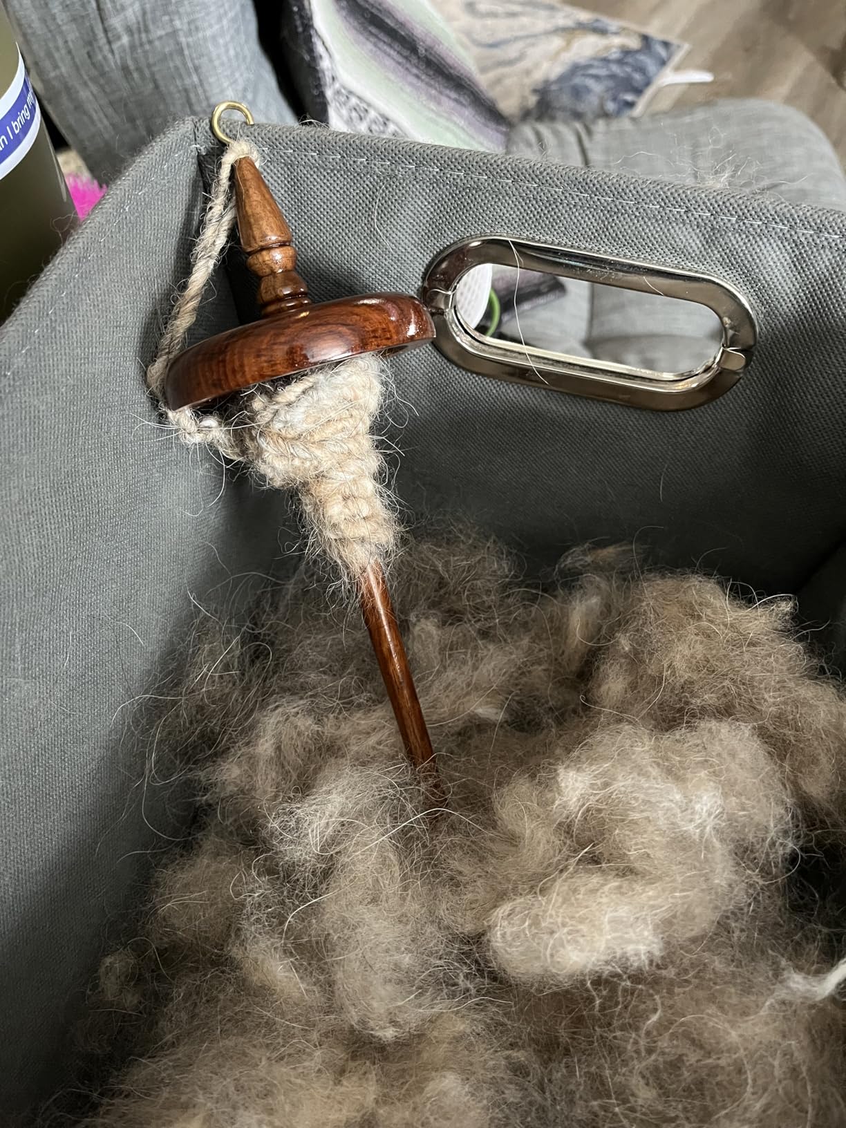Revolution Fibers Artisan Top Whorl Drop Spindle for Beginner & Advanced Hand Spinning - 11 inch Shaft | 3.25 inch Whorl Diameter | Satin Finish | Hand Crafted Rosewood Flora customer photo 1