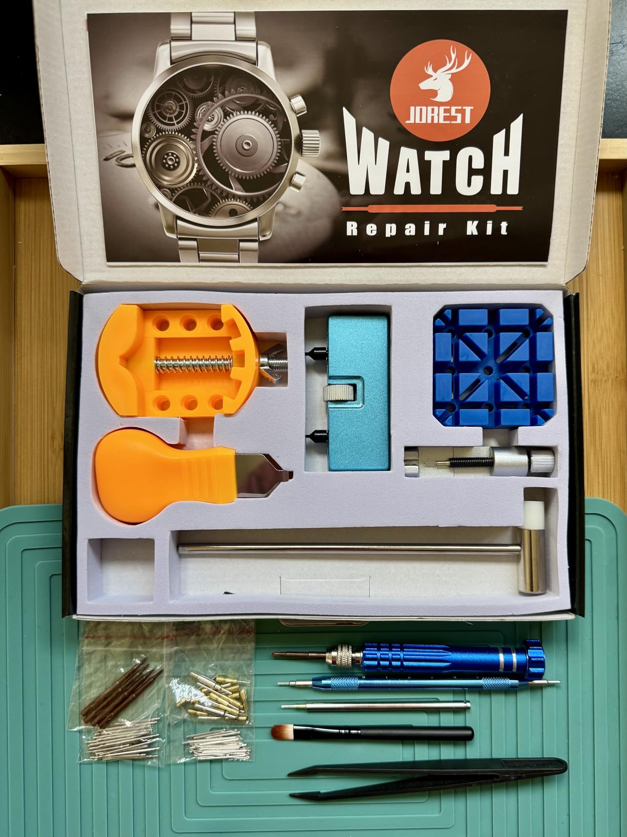 Watch Repair Kit for Battery Replacement & Link Removal, Resizing & Opener, Watch Repair and Cleaning Screwdriver Set, Wrench Back Remover, Spring Bar Tool customer photo 1