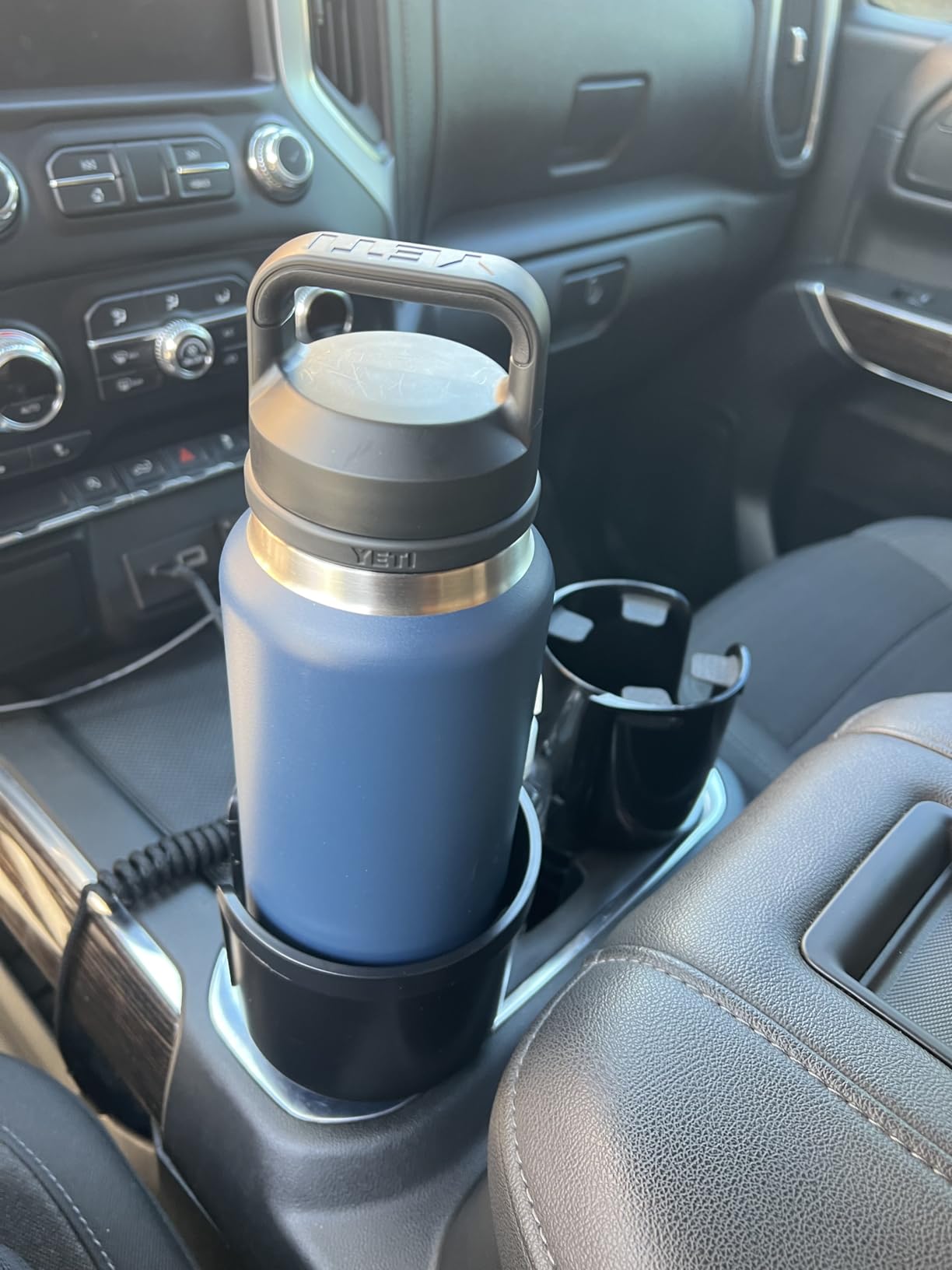Upgraded Car Cup Holder Expander Adapter with Offset Adjustable Base, Compatible with Yeti 14/24/36/46oz Ramblers, Hydro Flasks 32/40oz, Other Large Bottles Mugs in 3.5