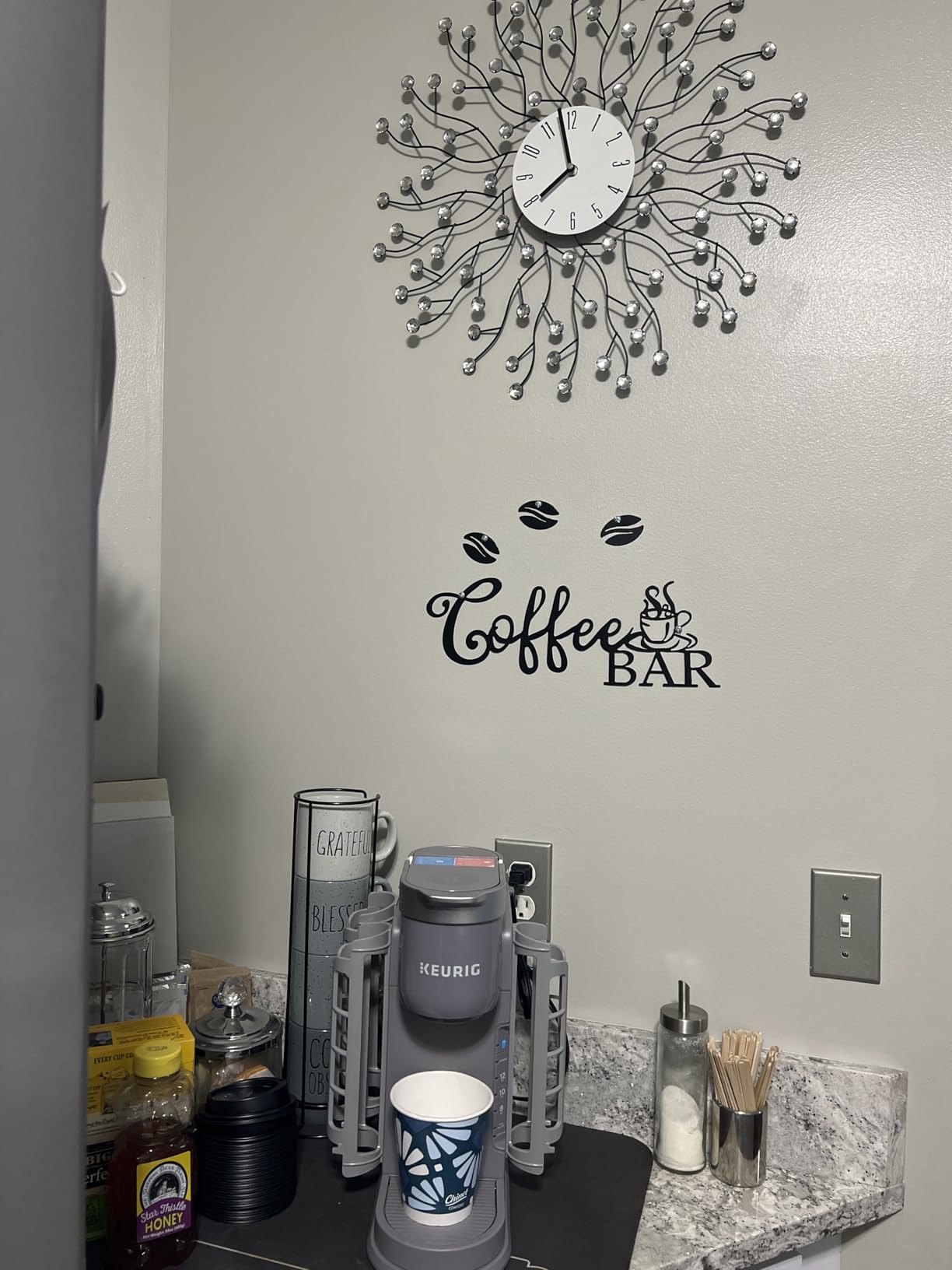 Ferraycle Coffee Bar Rustic Metal Sign - Bean and Cup Style - Hanging Wall Decor customer photo 1