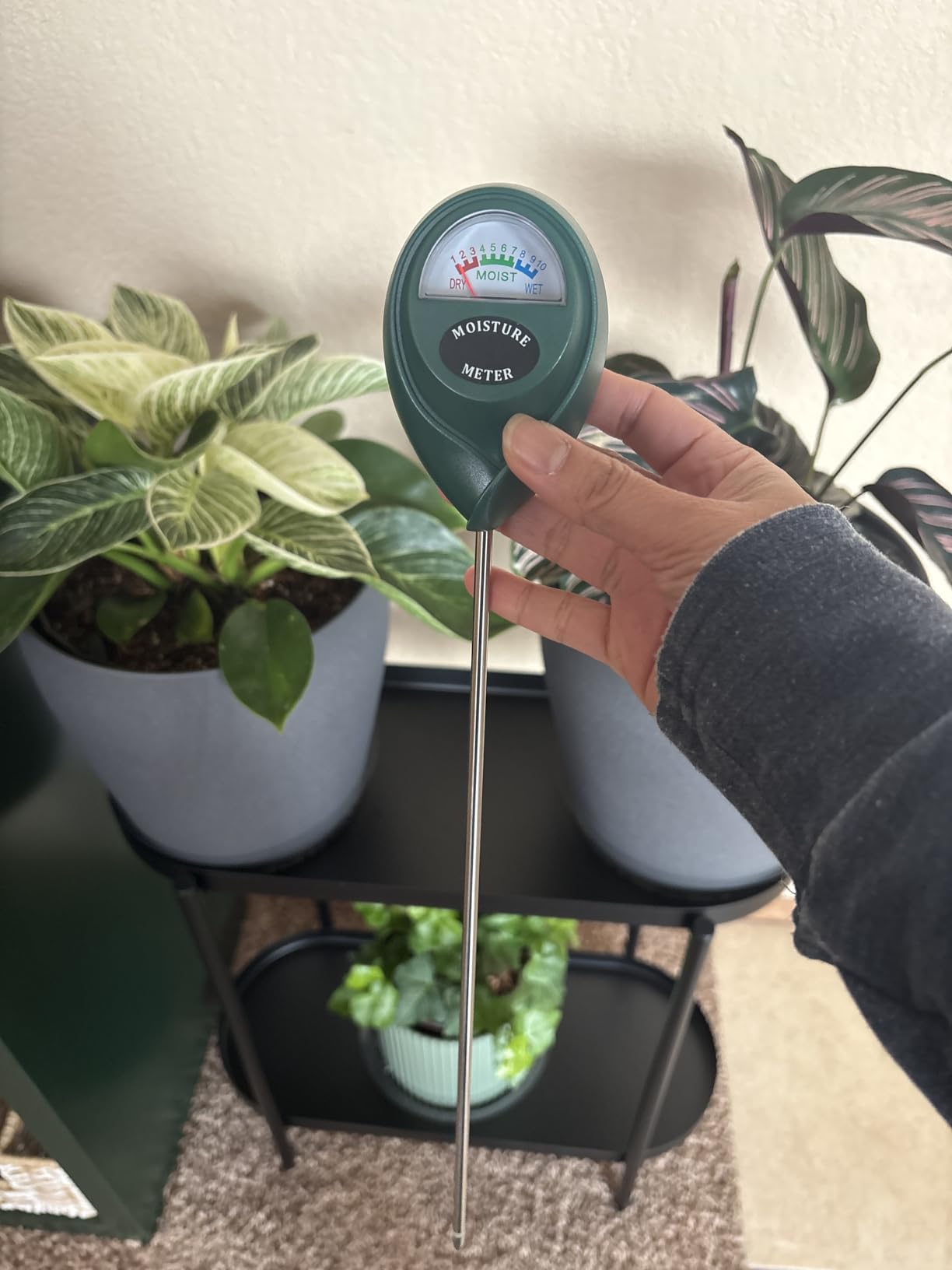 XLUX Long Probe Deep Use Soil Moisture Meter Sensor, Water Monitor Indicator, Hygrometer for Outdoor Indoor Large Pot Plants, Flower, Gardening, Farming, 2 Pack customer photo 1
