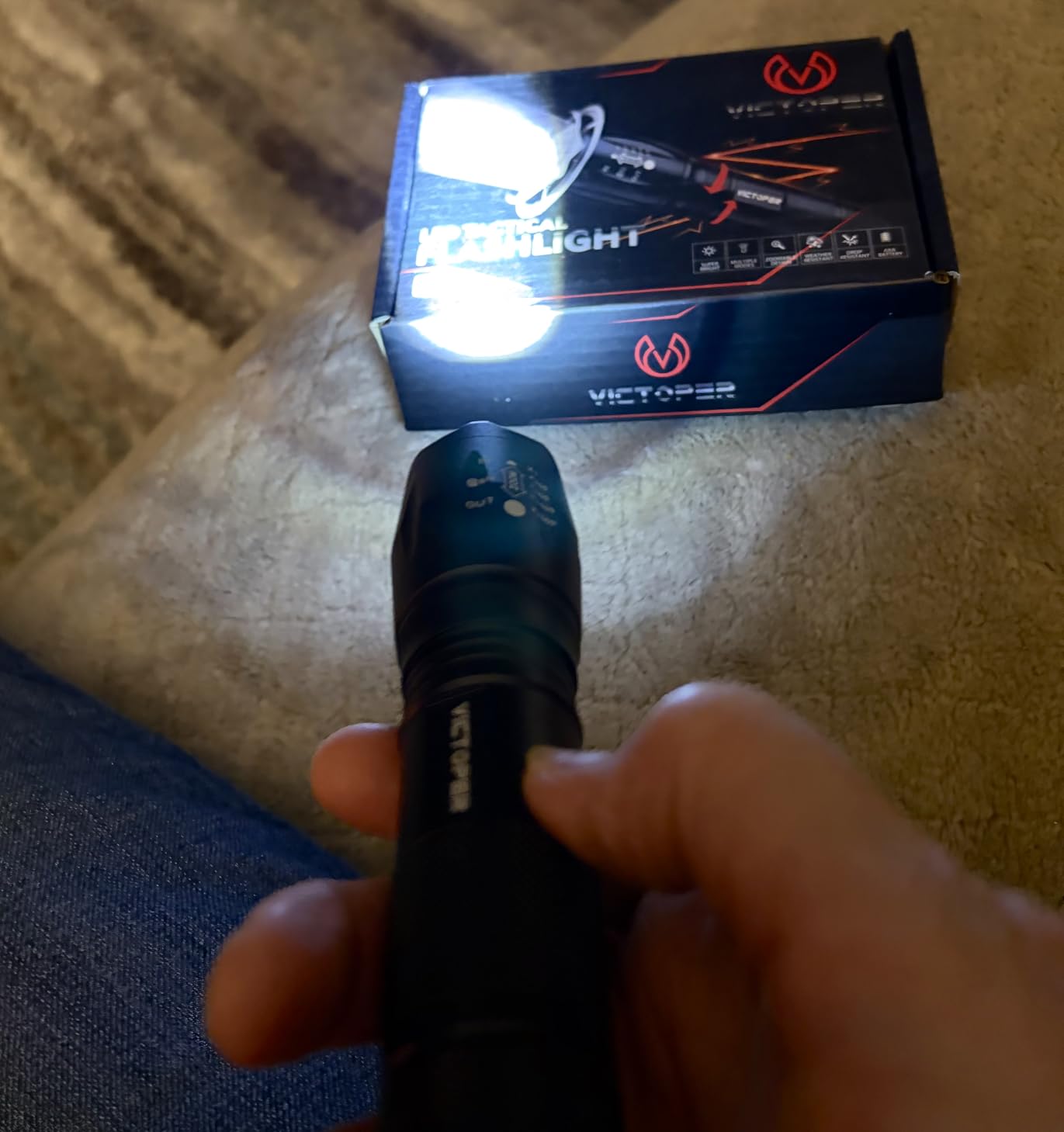 Victoper LED Flashlight 2 Pack, Bright Tactical Torch High Lumens with 5 Modes, Waterproof Zoomable Flash Light, Valentine's Day Gifts for Men, Hunting Camping Essentials Gear customer photo 1