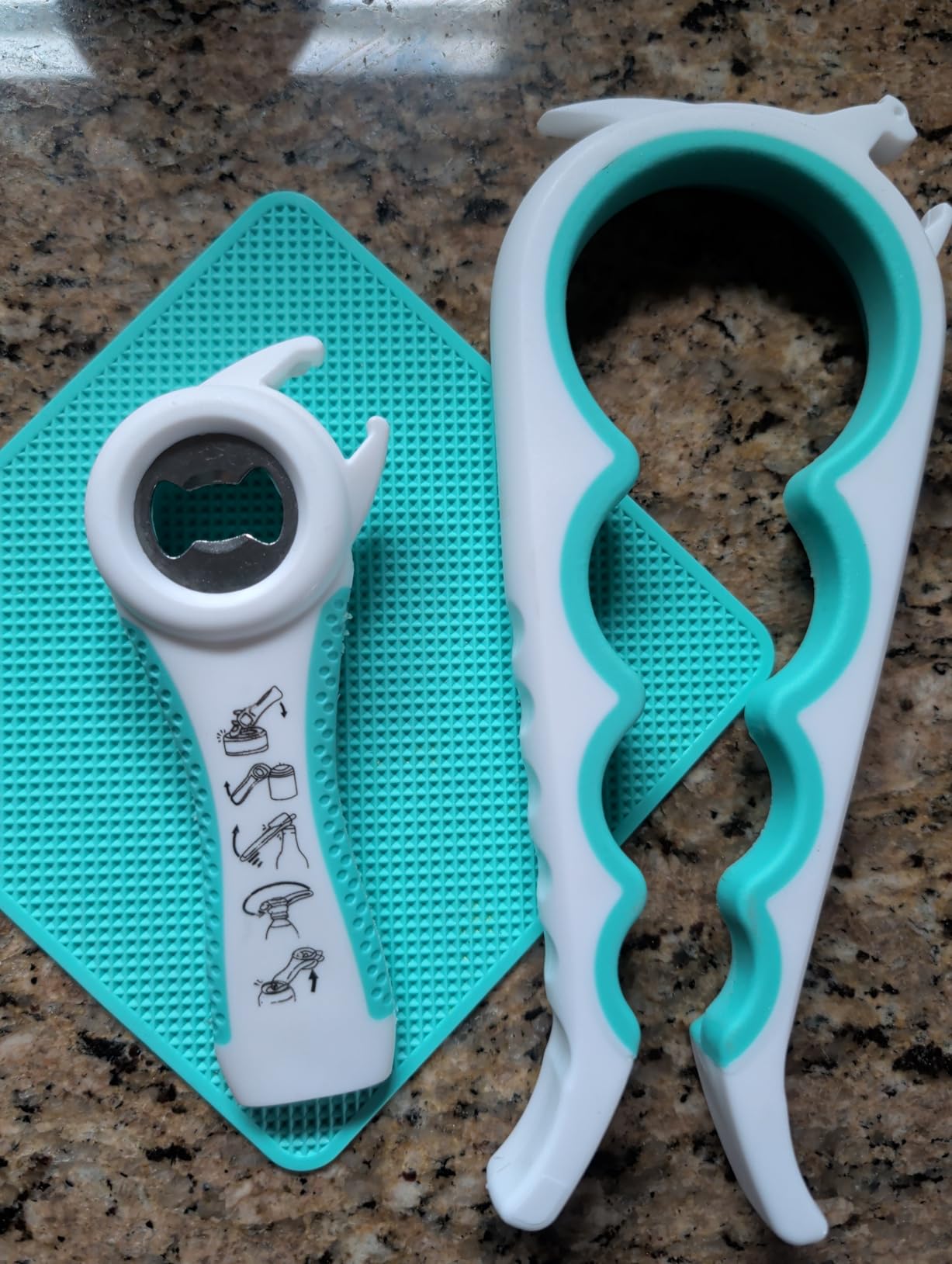 Otstar Jar Opener & Bottle Opener Set for Weak Hands - Multi-Function Kitchen Opener Tool for Seniors with Arthritis, Elderly customer photo 2