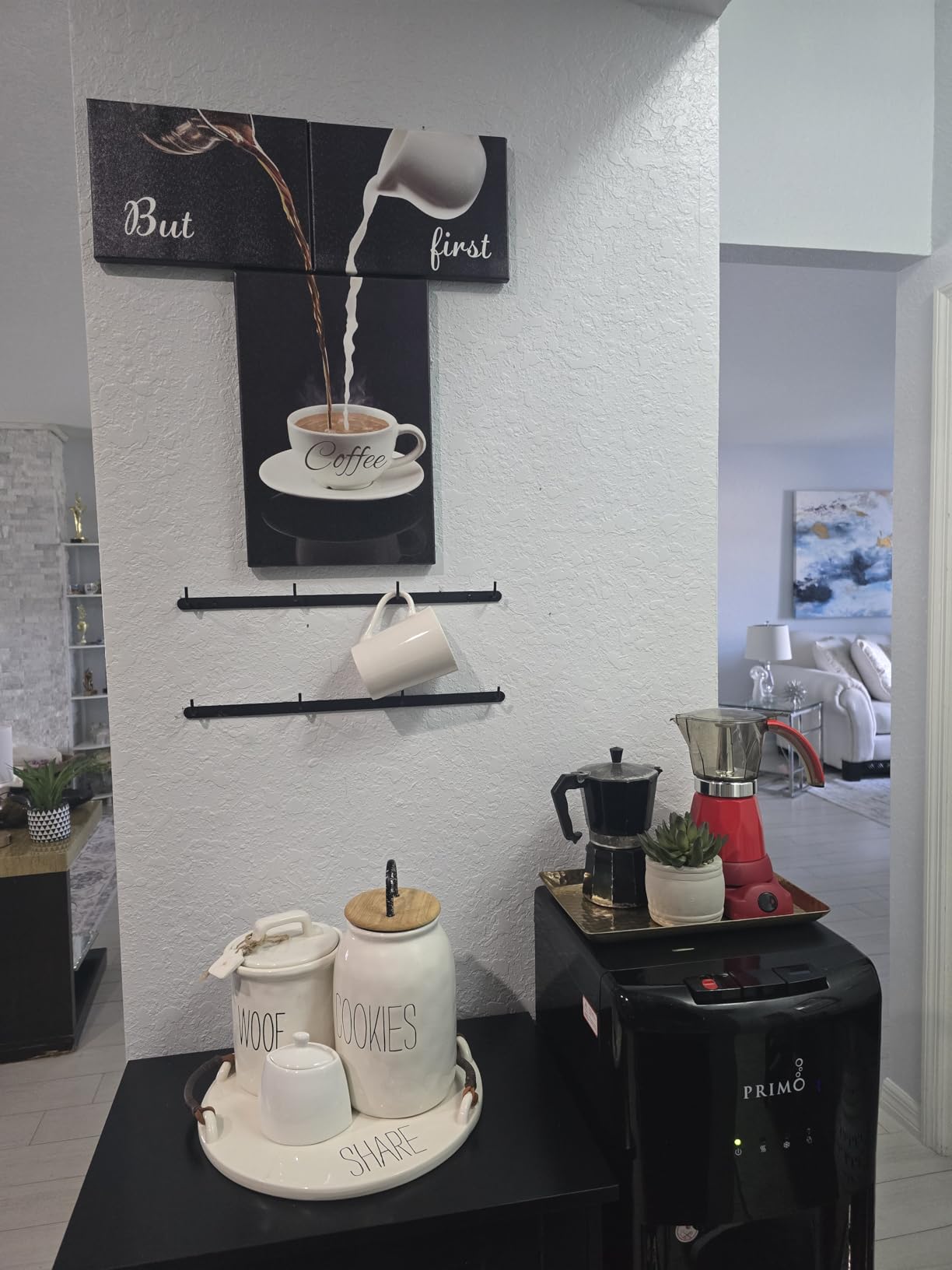 Pinetree Art Coffee Bar Wall Decor - But First Coffee Sign Canvas Print customer photo 2