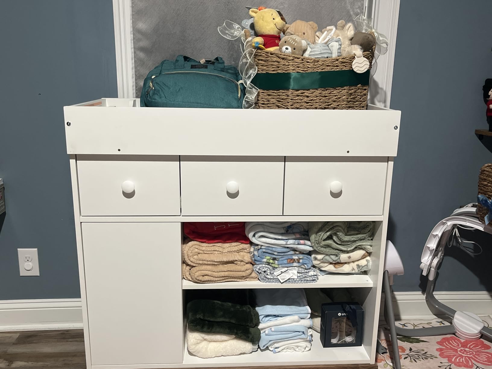 Storkcraft Modern Convertible Baby Changing Table (White and Vintage Driftwood) customer photo 2