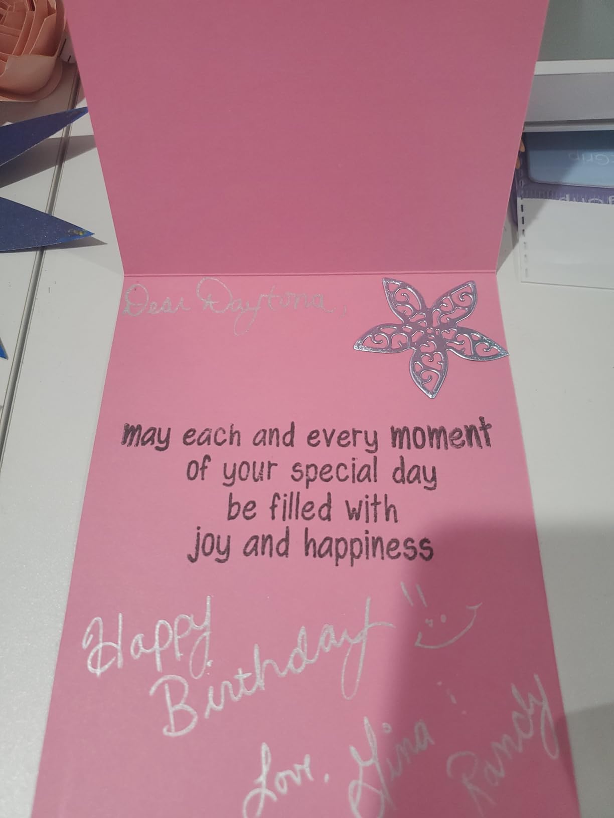 Pajean 4 Sheets Sentiments Rubber Clear Stamps Set for Birthday Card Making and 3 Pcs Acrylic Stamp Block Tools with Grid Lines customer photo 1